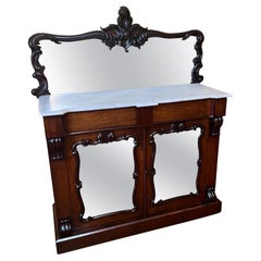 Antique William IV Rosewood Mirror Chiffonier