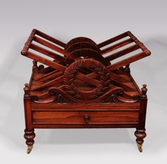 William IV Rosewood X-Frame Canterbury, Carved Design, England, 1840