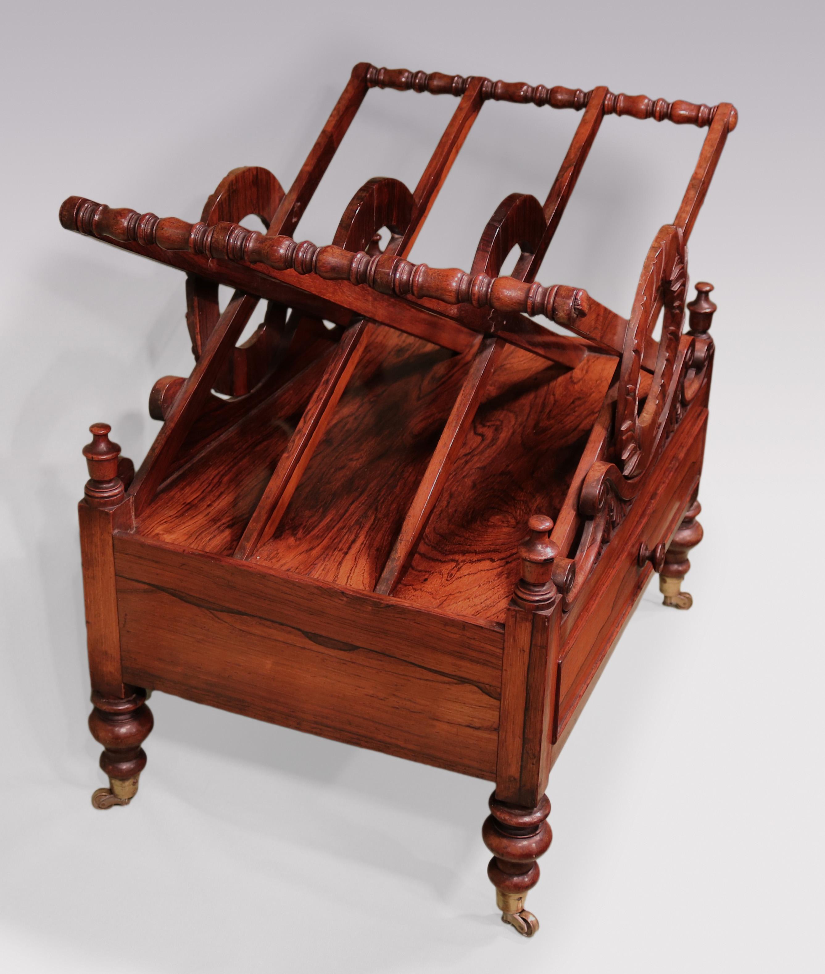 Antique William IV Rosewood X-Frame Canterbury In Good Condition For Sale In London, GB