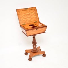 Antique William IV Satin Wood Tea Poy / Side Table