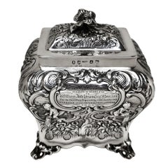 Antique William IV Scottish Silver Tea Caddy Box Edinburgh, Scotland 1836