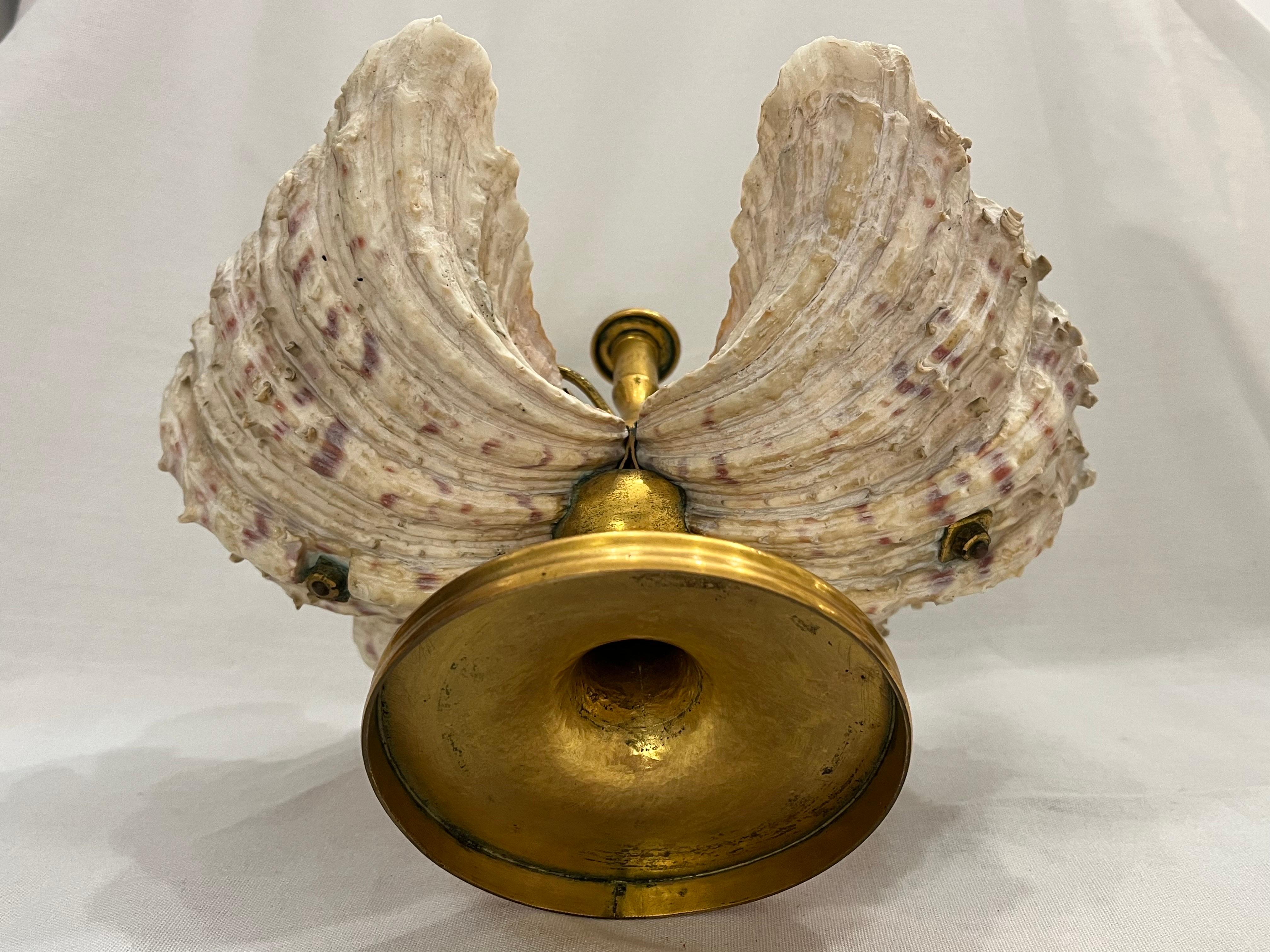 Antique William IV Shell Gilt Bronze Double Inkwell with Pen Rest Candle Stand For Sale 10