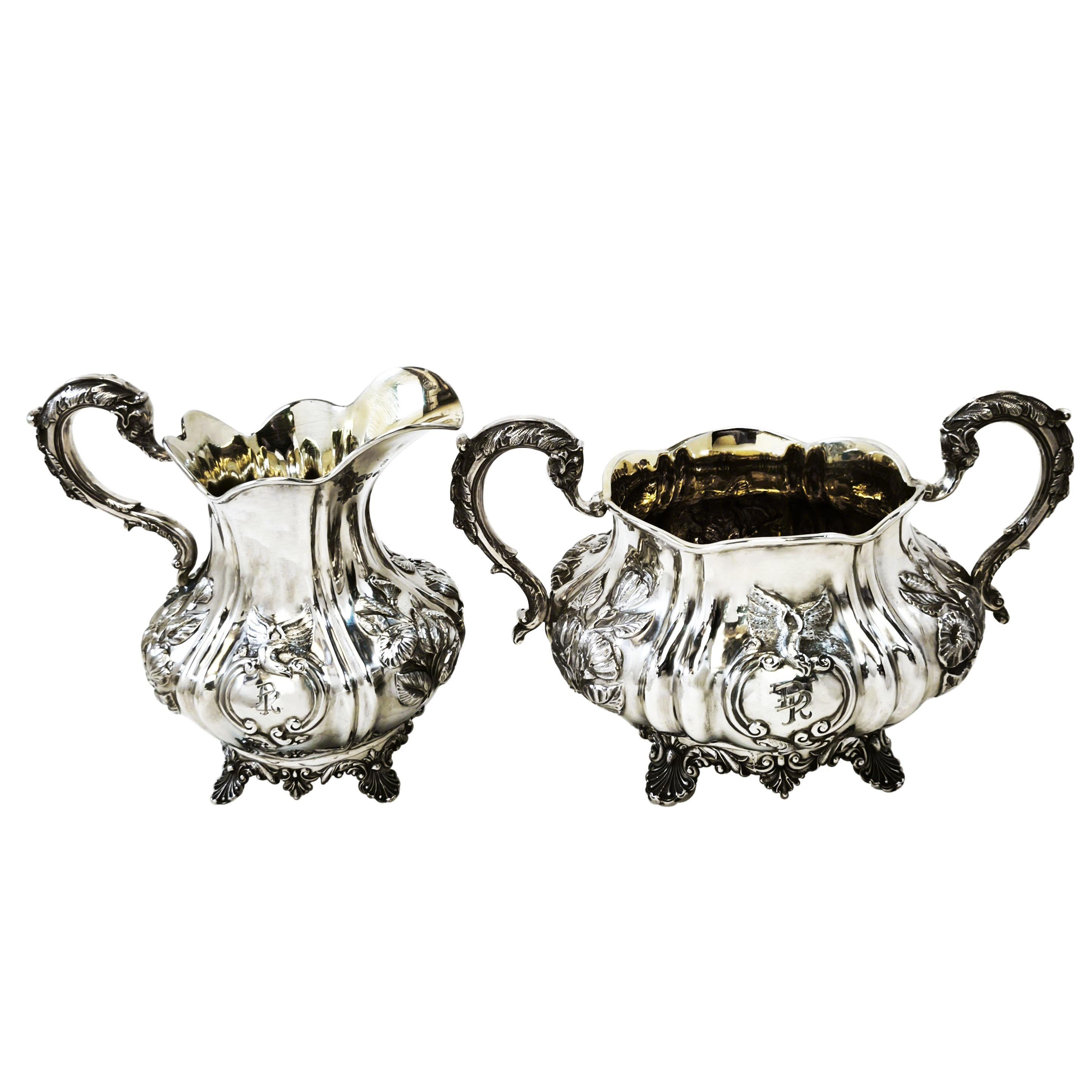 19th Century Antique William IV Silver 4 Piece Tea & Coffee Set London, England 1834 - 1836 For Sale