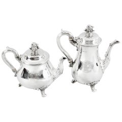 Antique William IV Silver Teapot and Coffee Pot Paul Storr 1826 19th Century