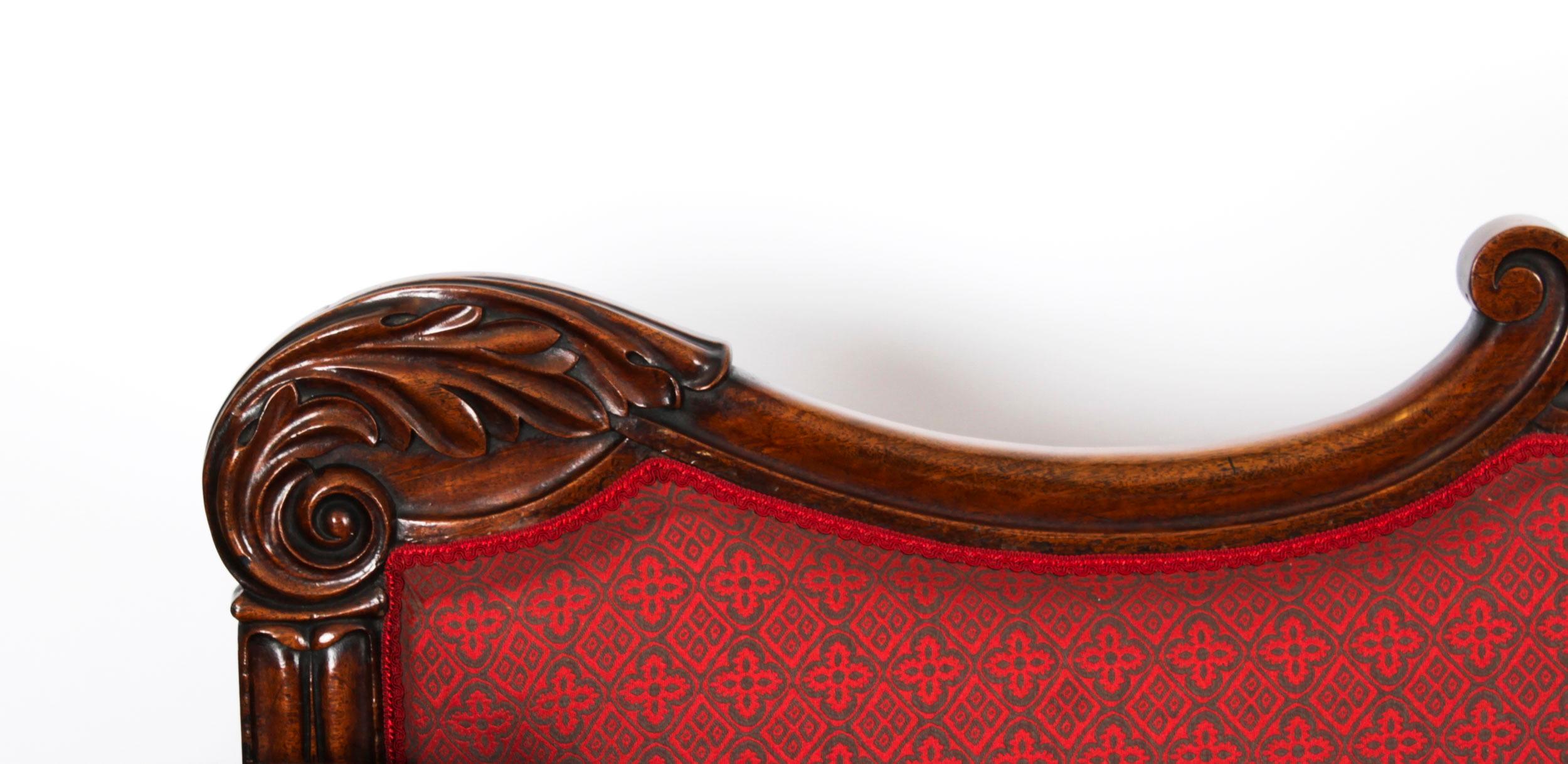 Antikes Sofadesign im William-IV-Stil von John Taylor, um 1830, 19. Jahrhundert (Mahagoni)