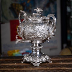 Antique William IV Solid Silver Samovar by Sebastian Crespell II, 1837