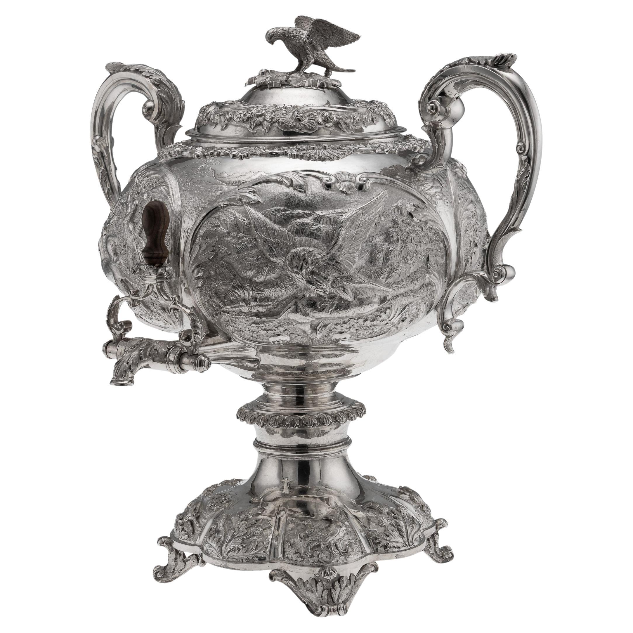 Antique William IV Solid Silver Samovar by Sebastian Crespell II, 1837