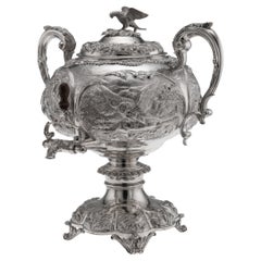 Antique William IV Solid Silver Samovar by Sebastian Crespell II, 1837