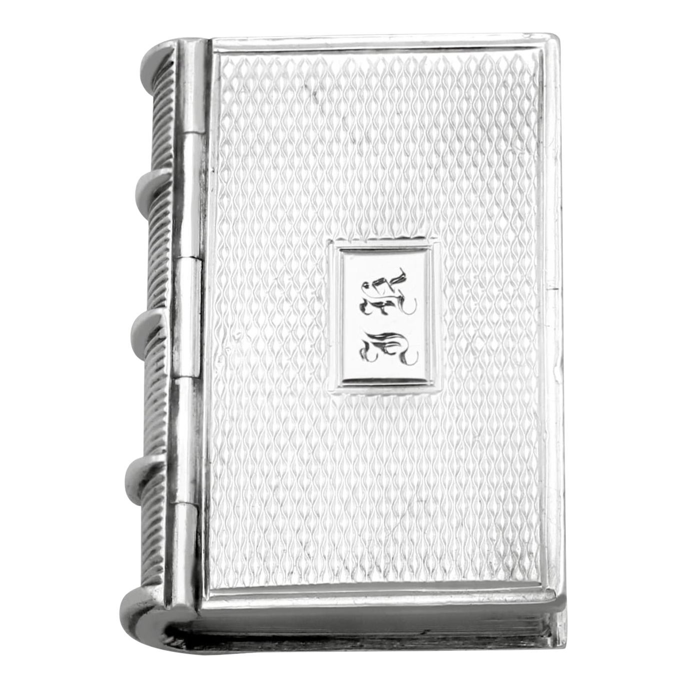 Antique William IV Sterling Silver Book Vinaigrette