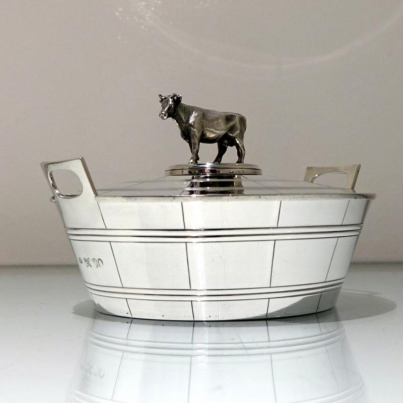 Antique William IV Sterling Silver Butter Dish London 1834 Charles Fox For Sale 1