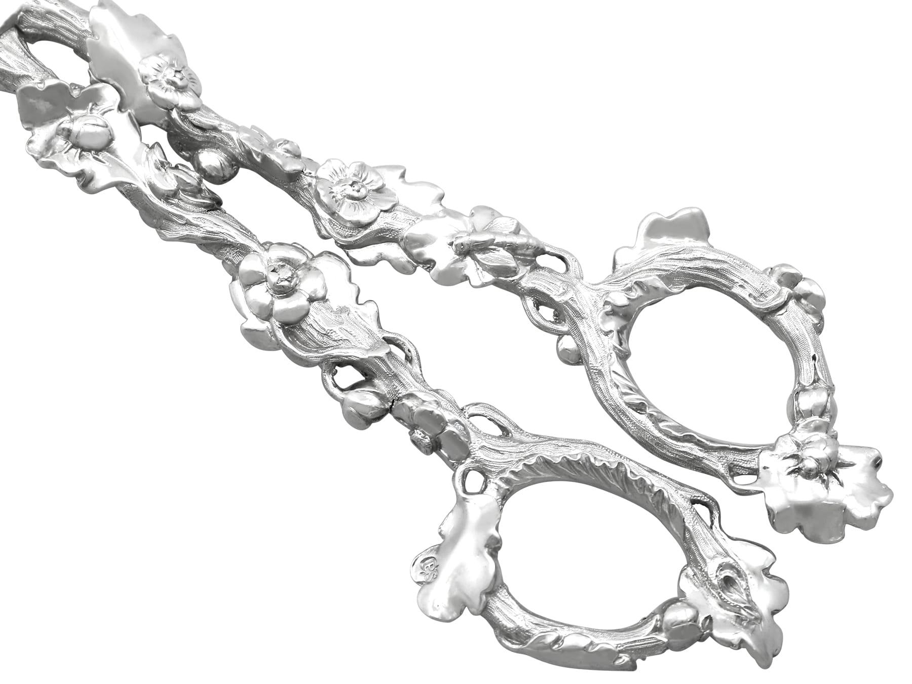 Antique William IV Sterling Silver Grape Shears by Paul Storr For Sale 7