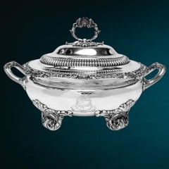 Antique William IV Sterling Silver Soup Tureen London 1834 Serving Dish
