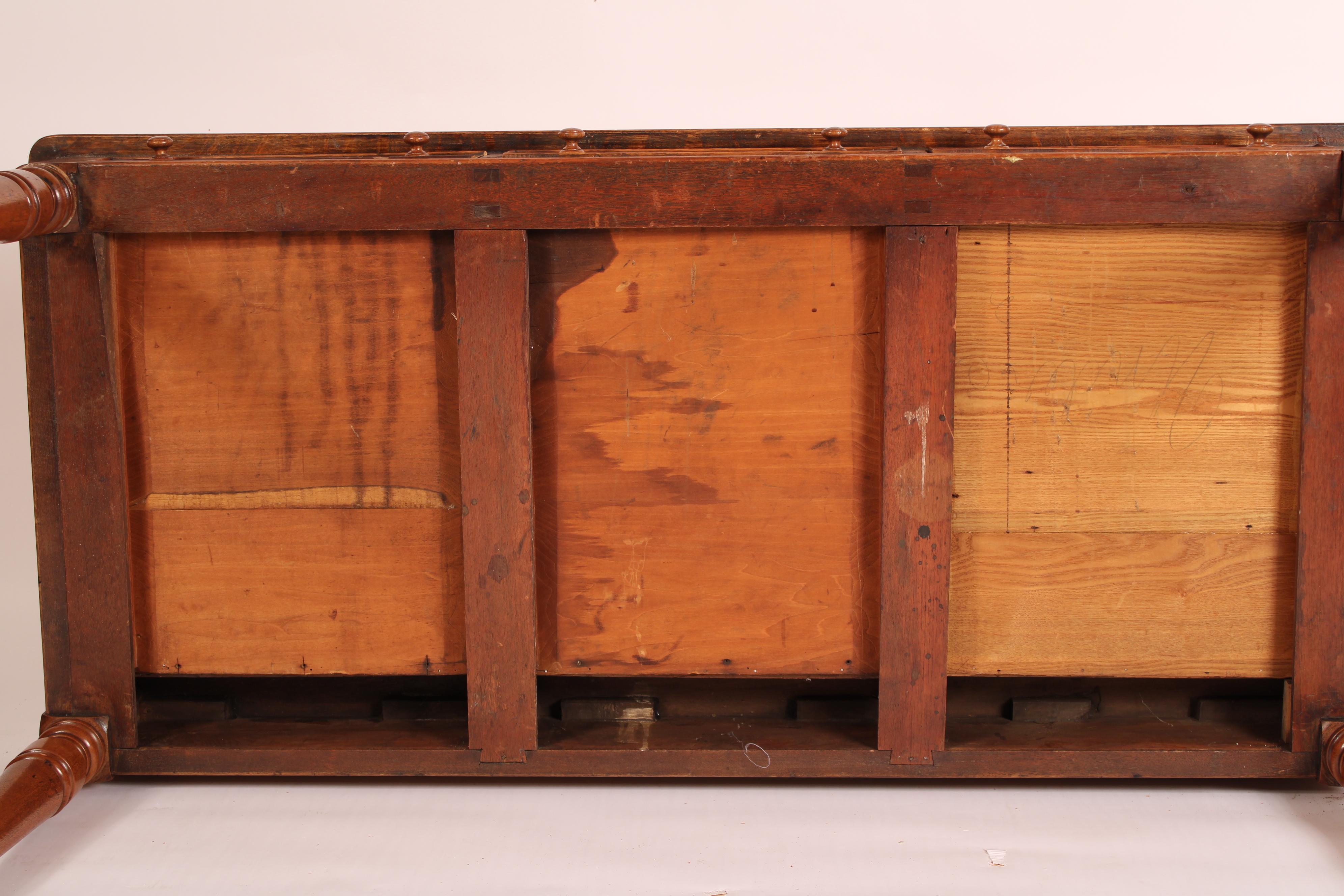 Antique William IV Style Oak and Pollard Oak Leather Top Writing Table For Sale 6