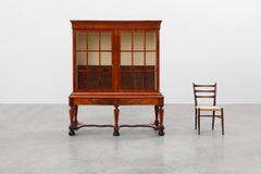 Antique William IV Style Walnut Display Cabinet, UK, 18th Century