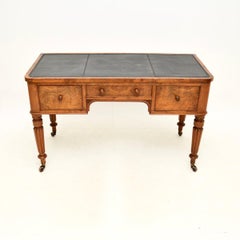 Antique William IV Walnut Leather Top Writing Table / Desk by Edwards and Robert