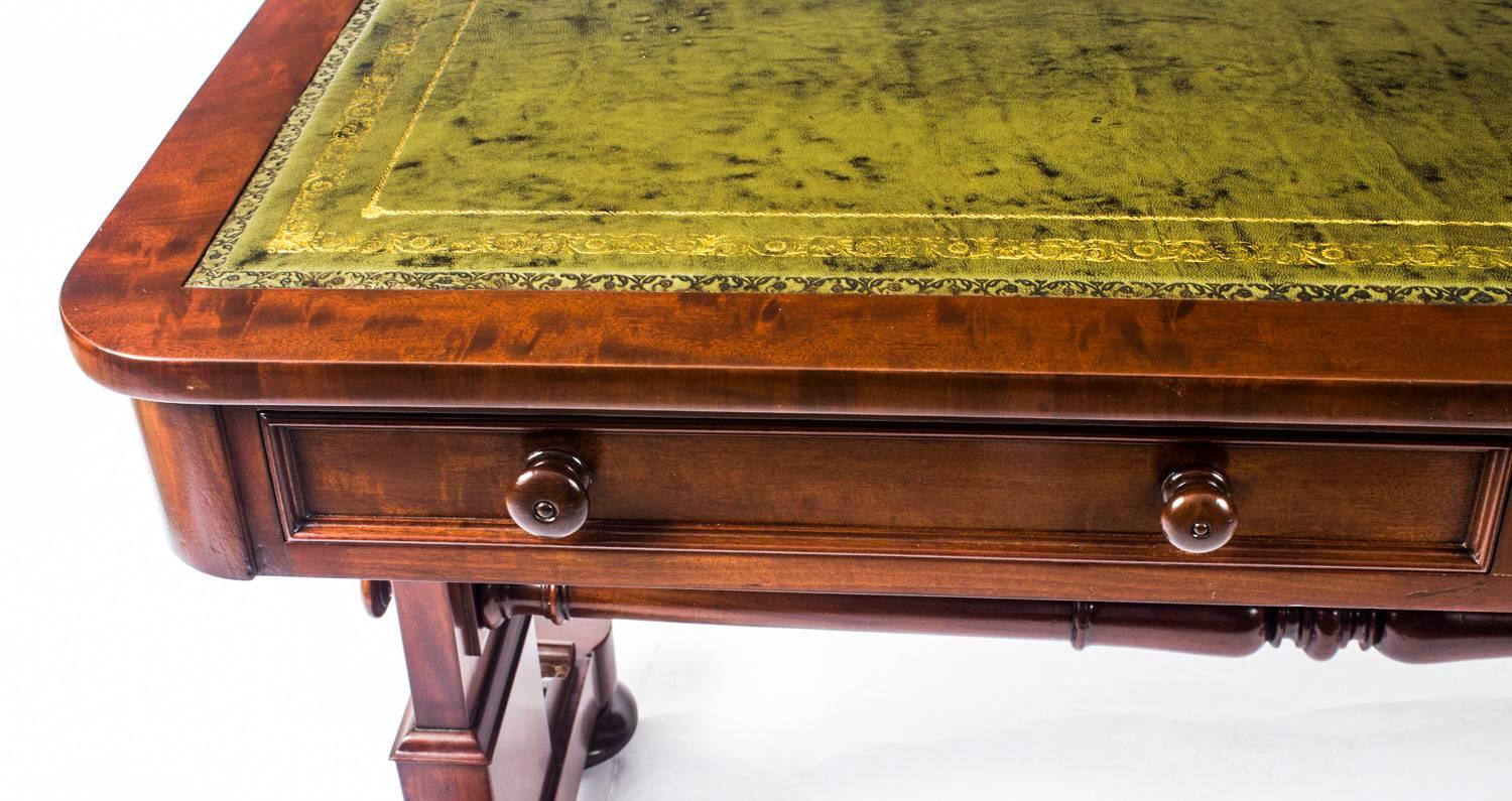 Mid-19th Century Antique William IV Writing Library Table Johnstone and Jeanes, 19th Century