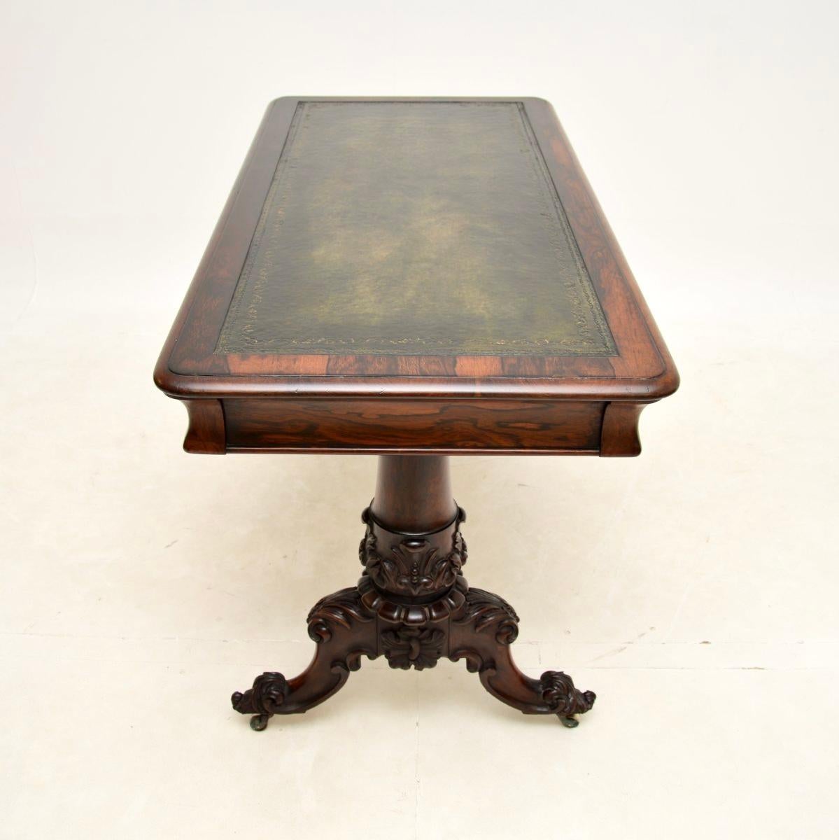 Carved Antique William IV Writing Table / Desk For Sale
