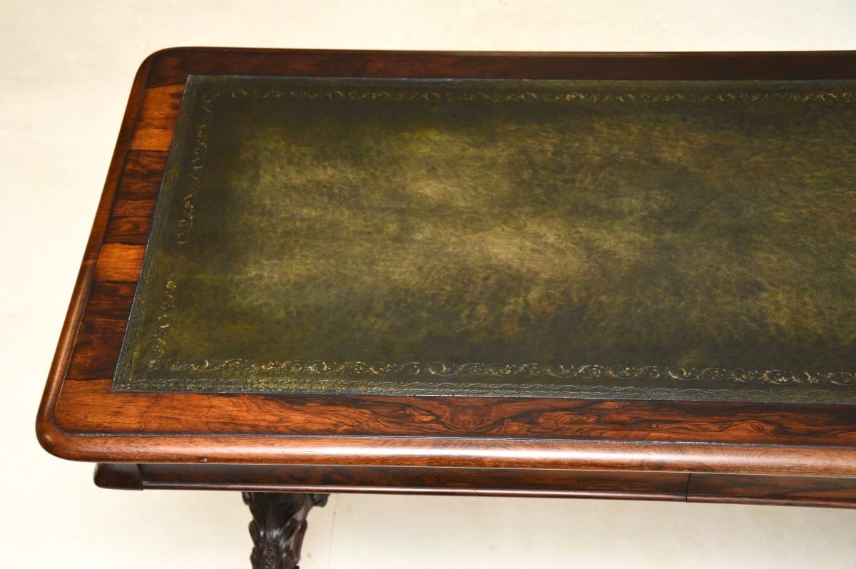 Leather Antique William IV Writing Table / Desk For Sale