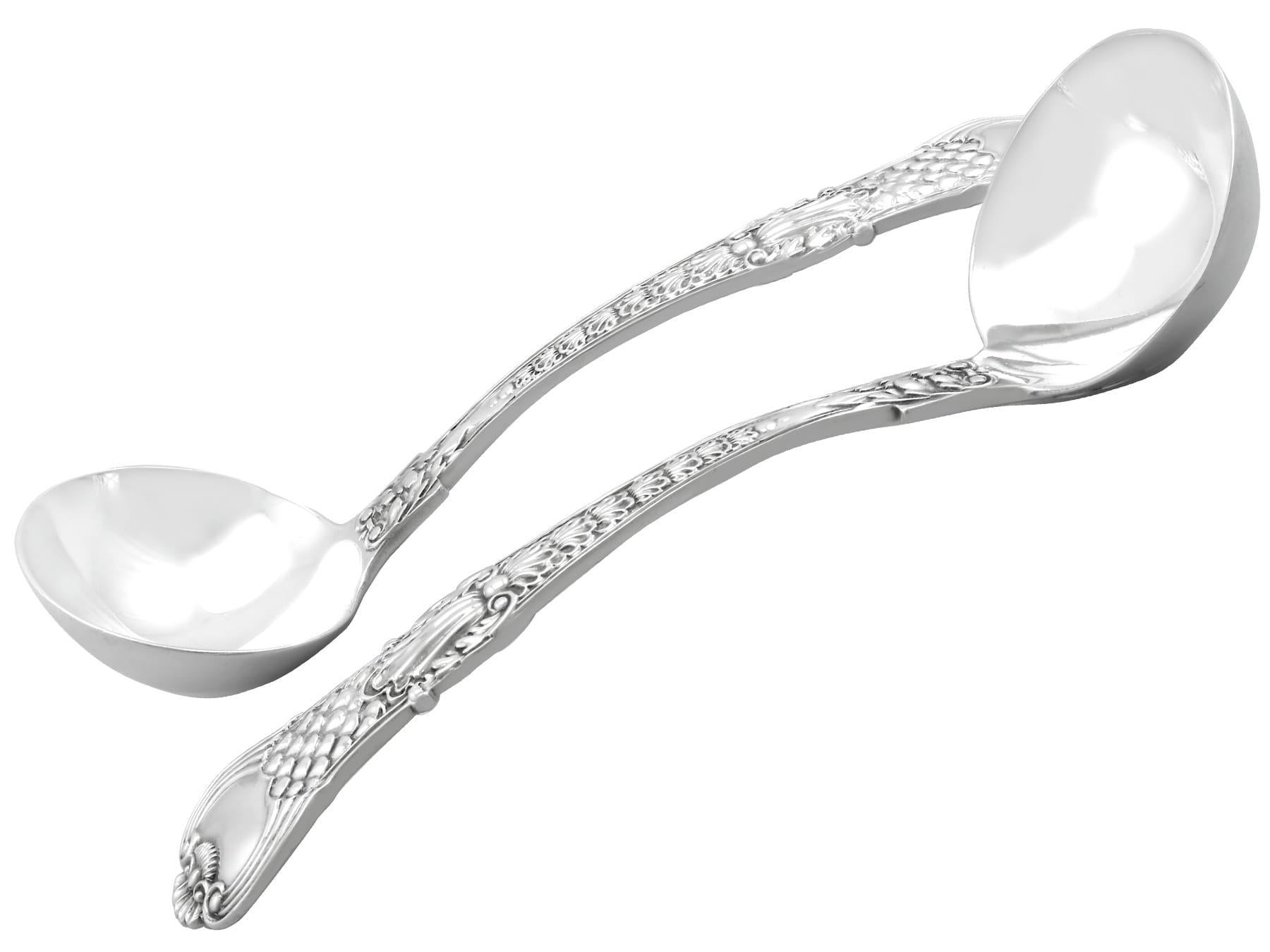 An exceptional, fine and impressive pair of antique William IV sterling silver Coburg pattern sauce ladles made by Paul Storr; an addition to our Victorian silver flatware collection

These exceptional antique William IV sterling silver sauce ladles