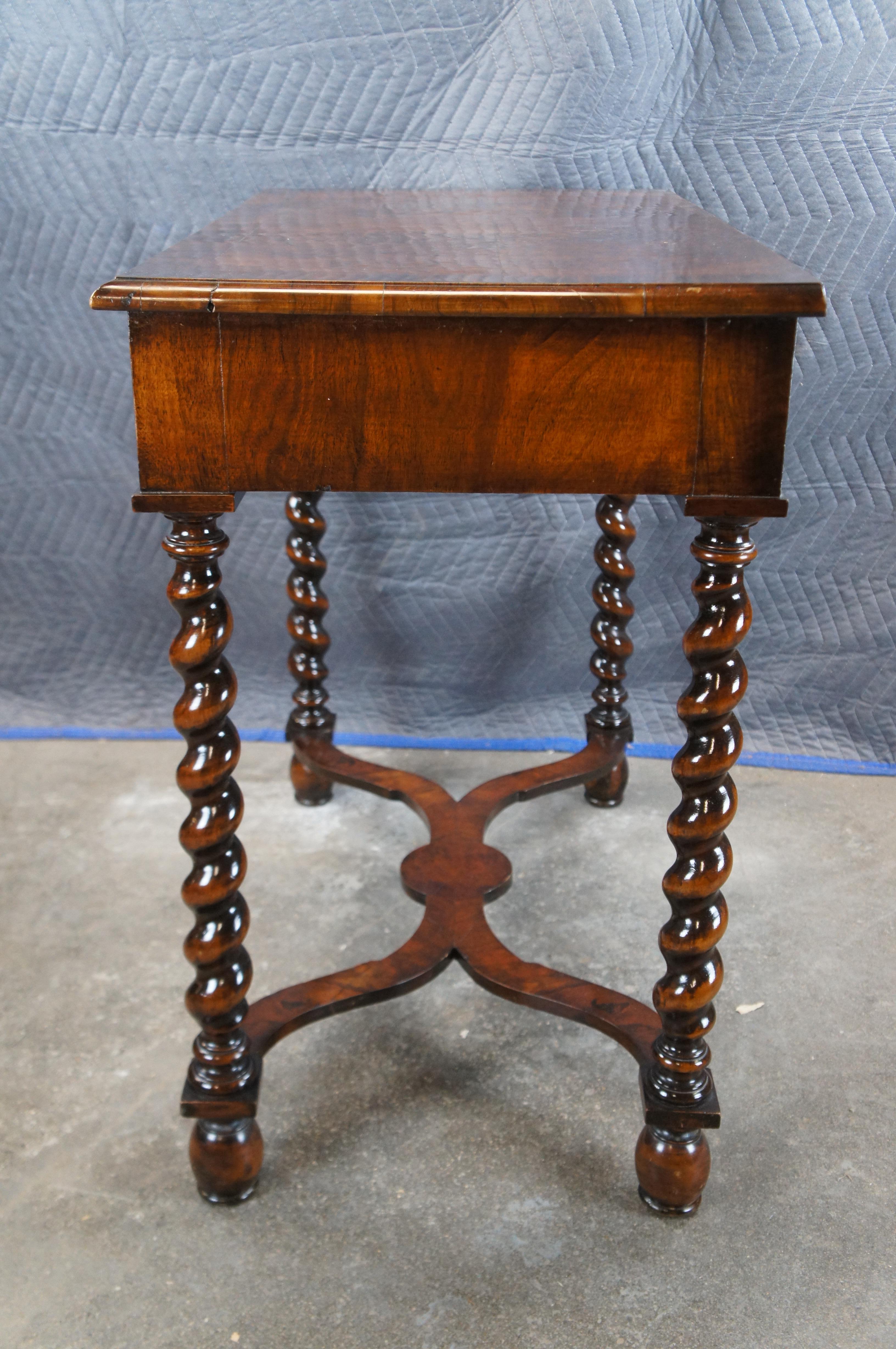 Antique William & Mary Mahogany Marquetry Barley Twist Dressing Console Table For Sale 5