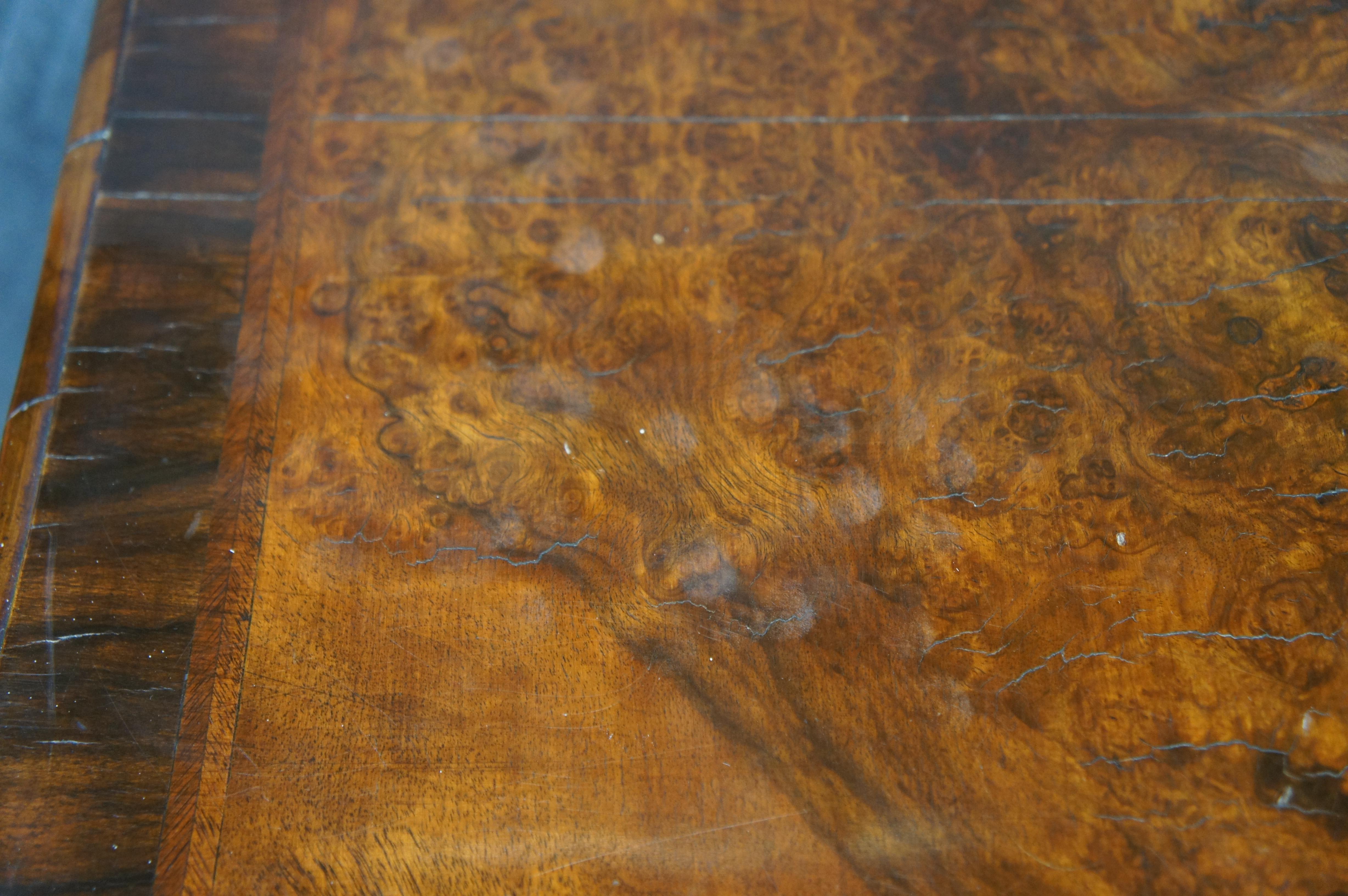 20th Century Antique William & Mary Mahogany Marquetry Barley Twist Dressing Console Table For Sale