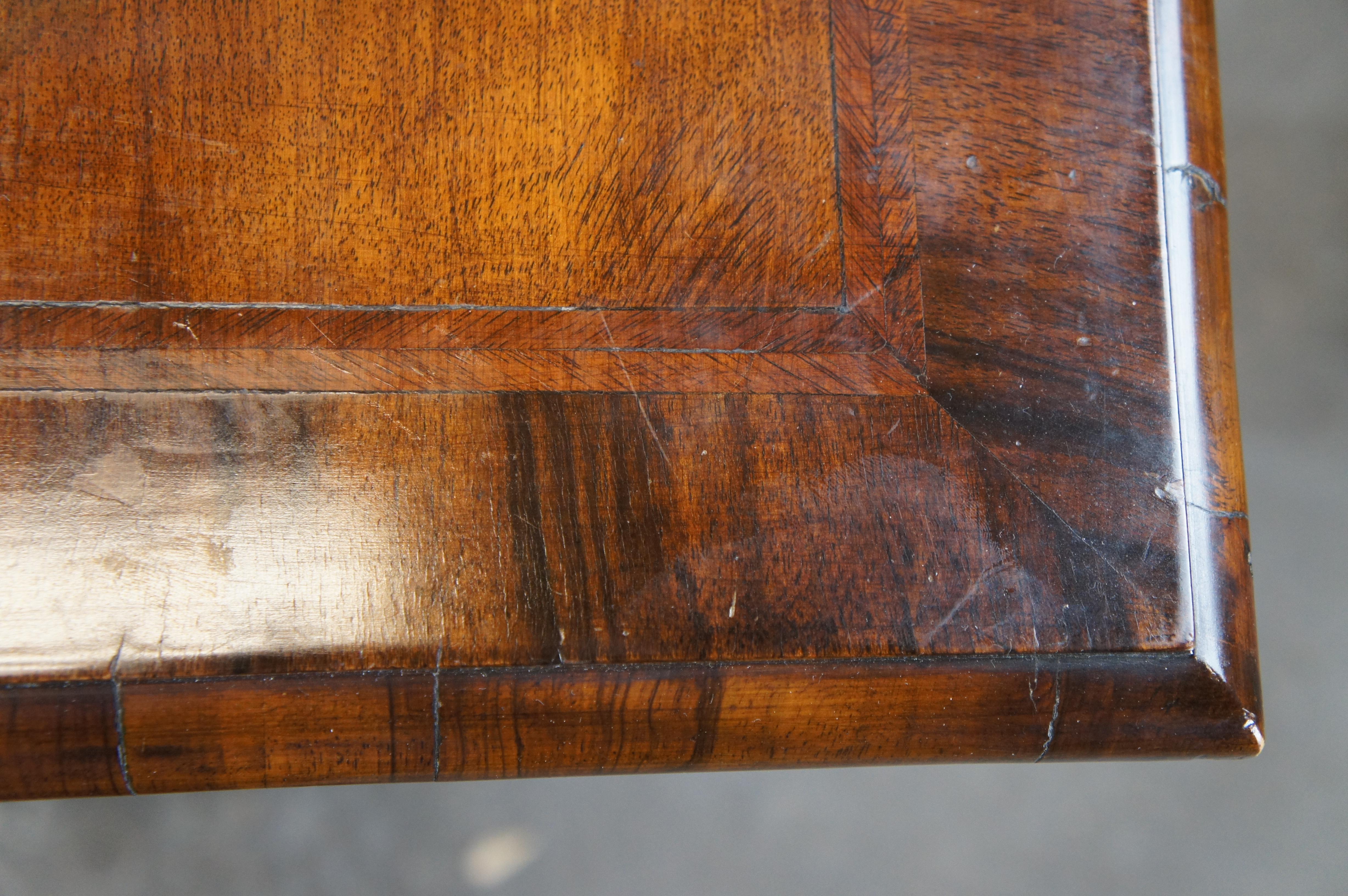 Antique William & Mary Mahogany Marquetry Barley Twist Dressing Console Table For Sale 1