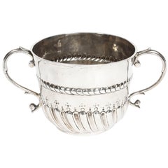 Antique William & Mary Sterling Silver Porringer, 1694, 17th Century