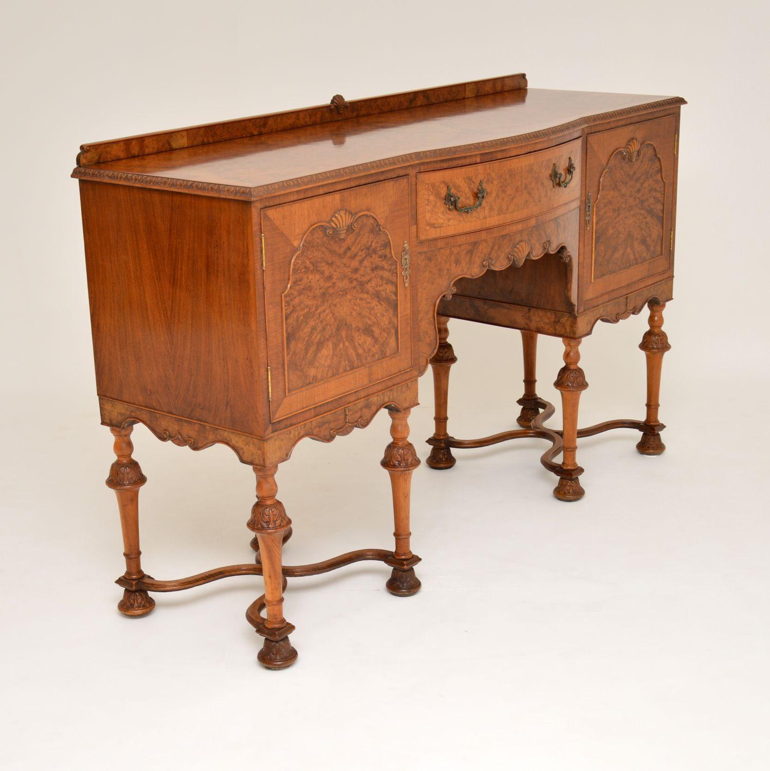 William and Mary Antique William & Mary Style Burr Walnut Sideboard