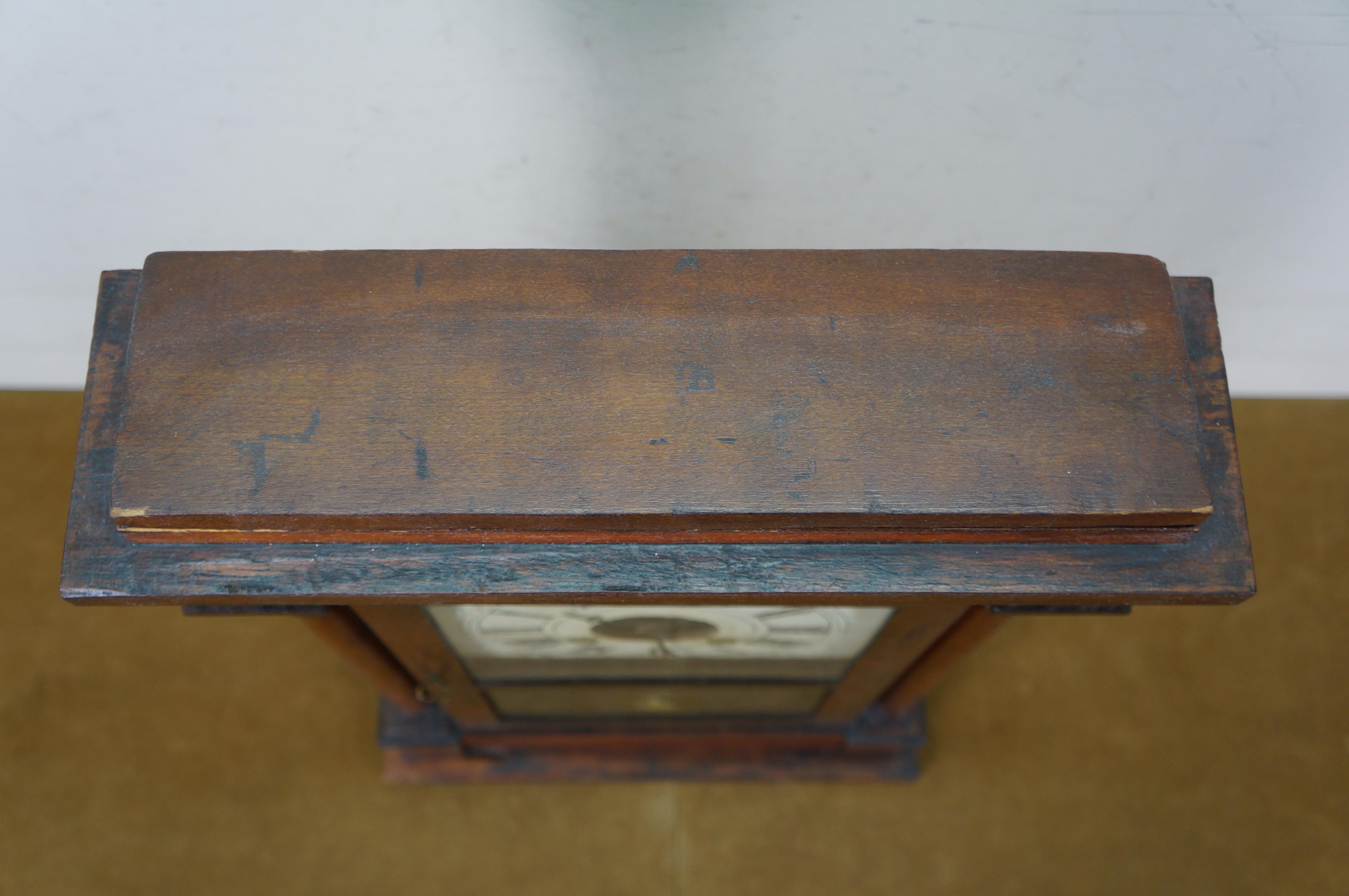 Antique William S. Sperry American Empire Mahogany 8 Day Column Mantel Clock 27