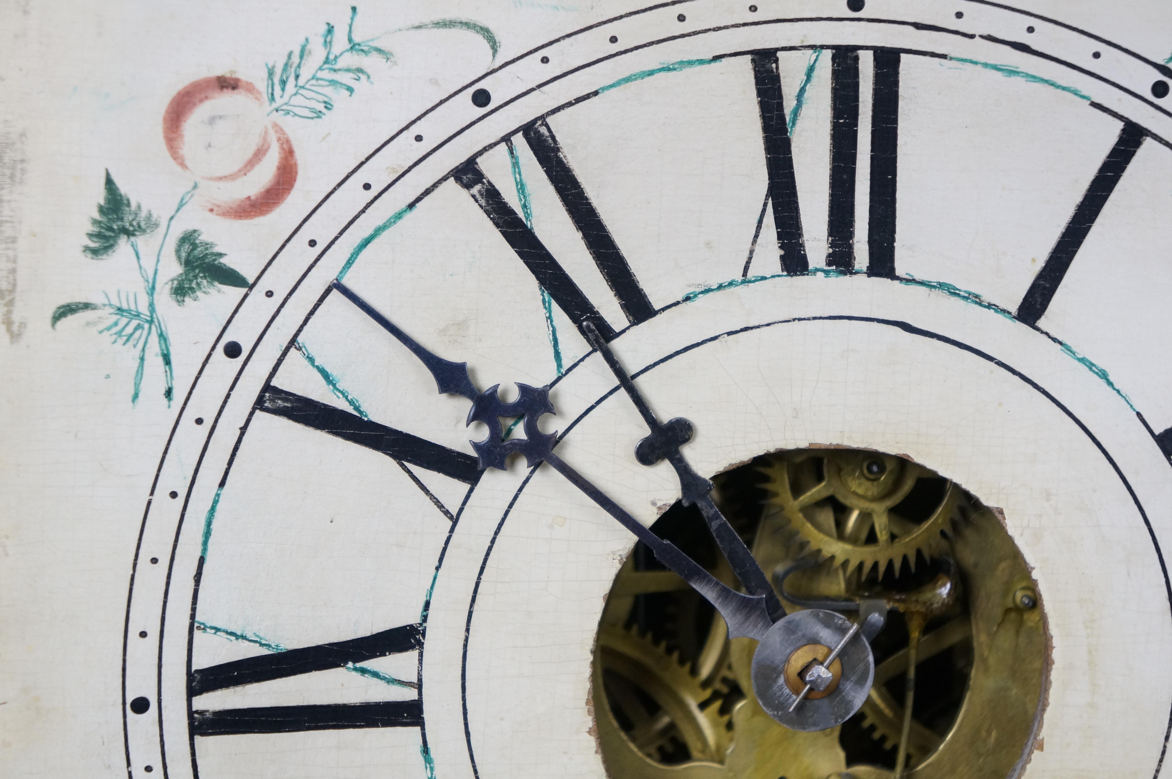 Antique William S. Sperry American Empire Mahogany 8 Day Column Mantel Clock 27