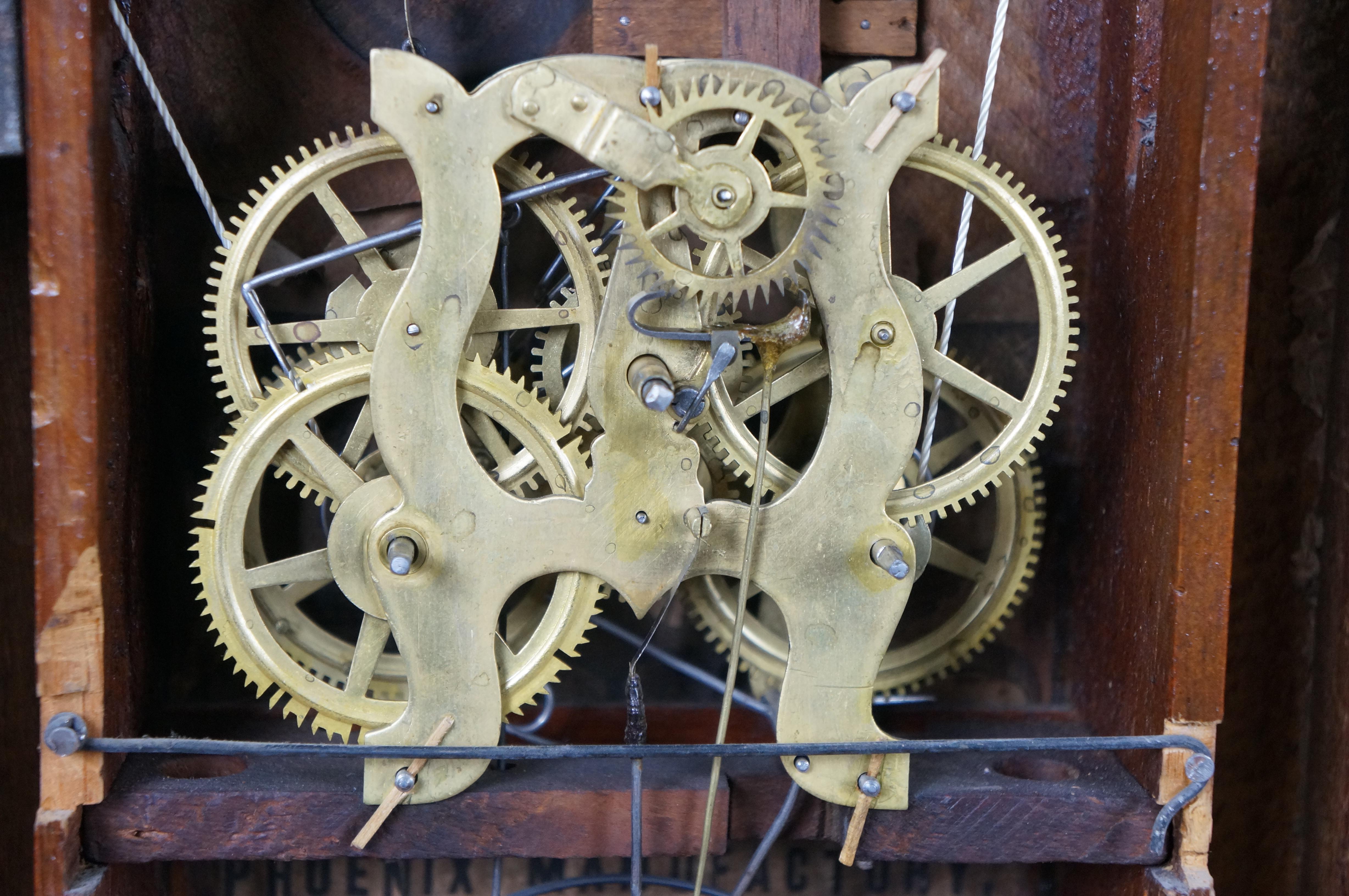 Antique William S. Sperry American Empire Mahogany 8 Day Column Mantel Clock 27