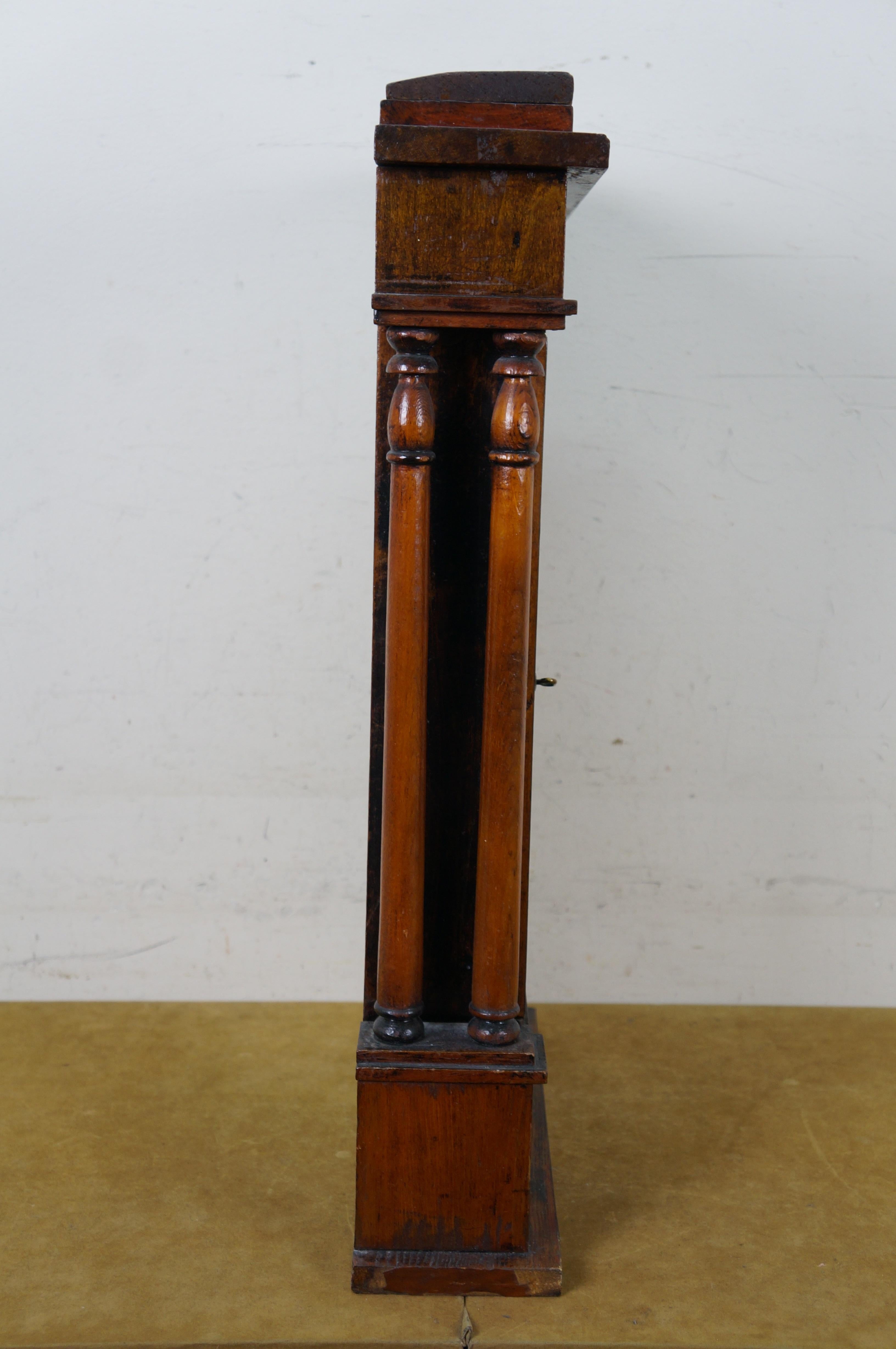19th Century Antique William S. Sperry American Empire Mahogany 8 Day Column Mantel Clock 27