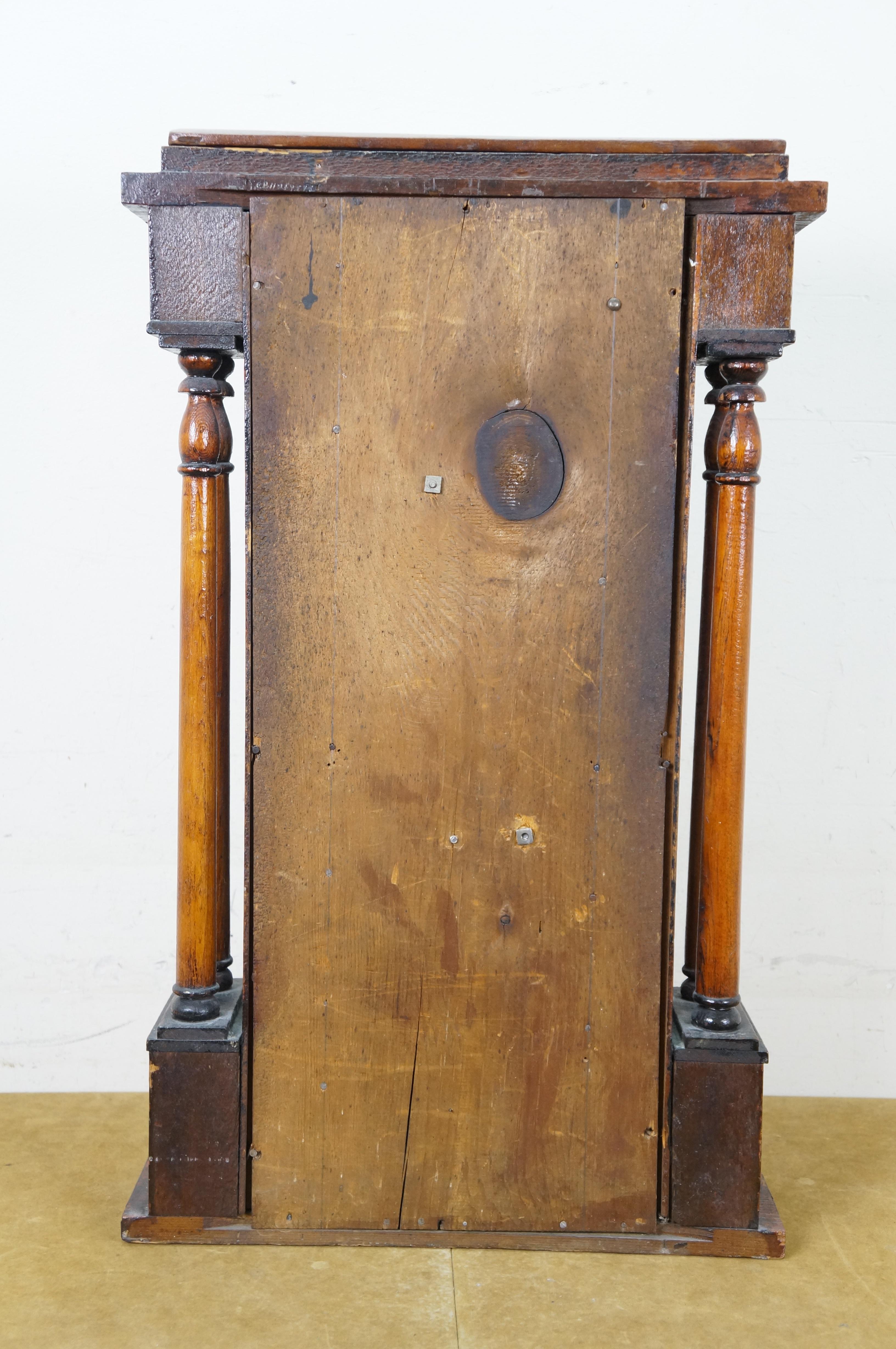 Brass Antique William S. Sperry American Empire Mahogany 8 Day Column Mantel Clock 27