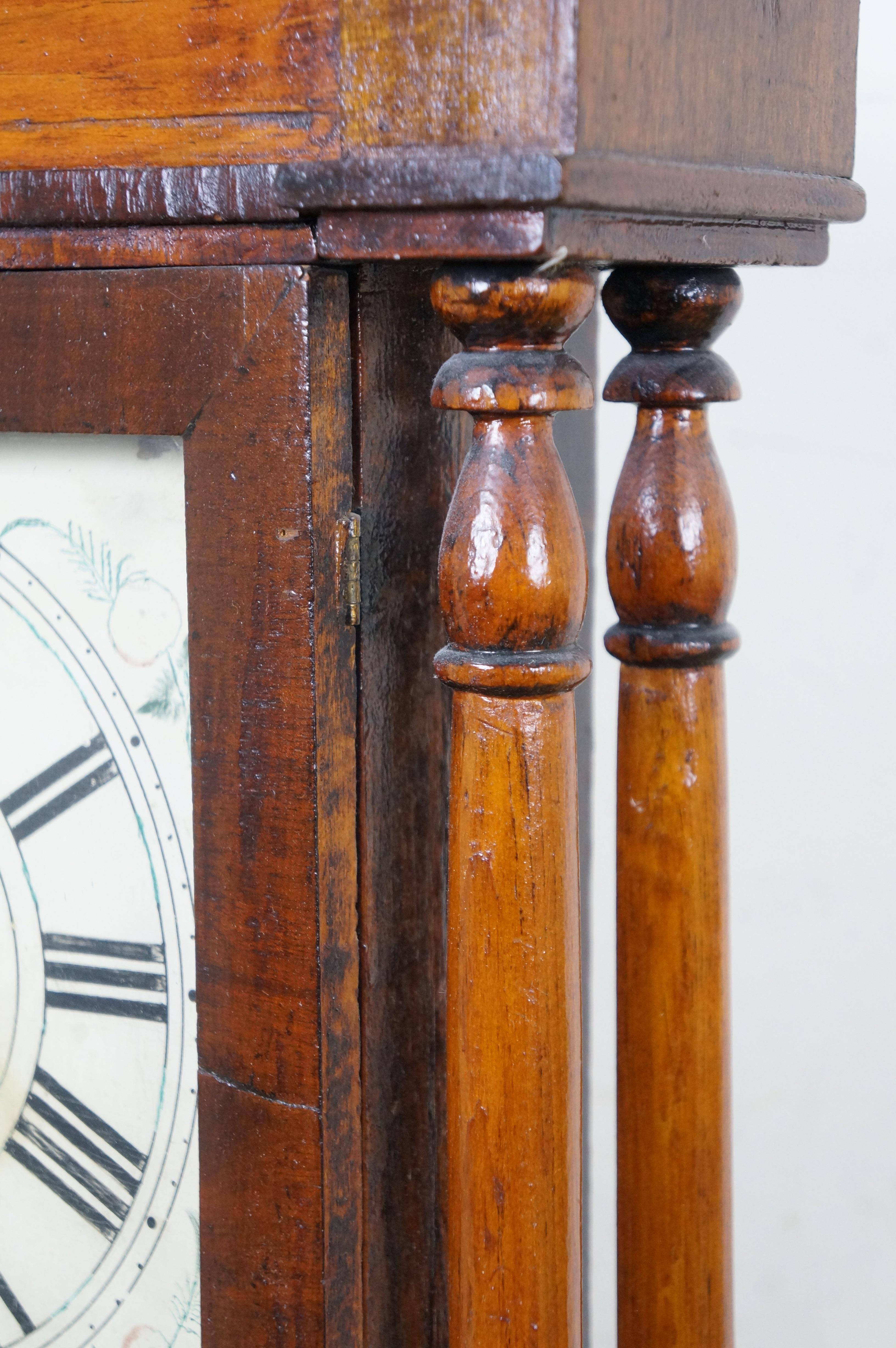 Antique William S. Sperry American Empire Mahogany 8 Day Column Mantel Clock 27