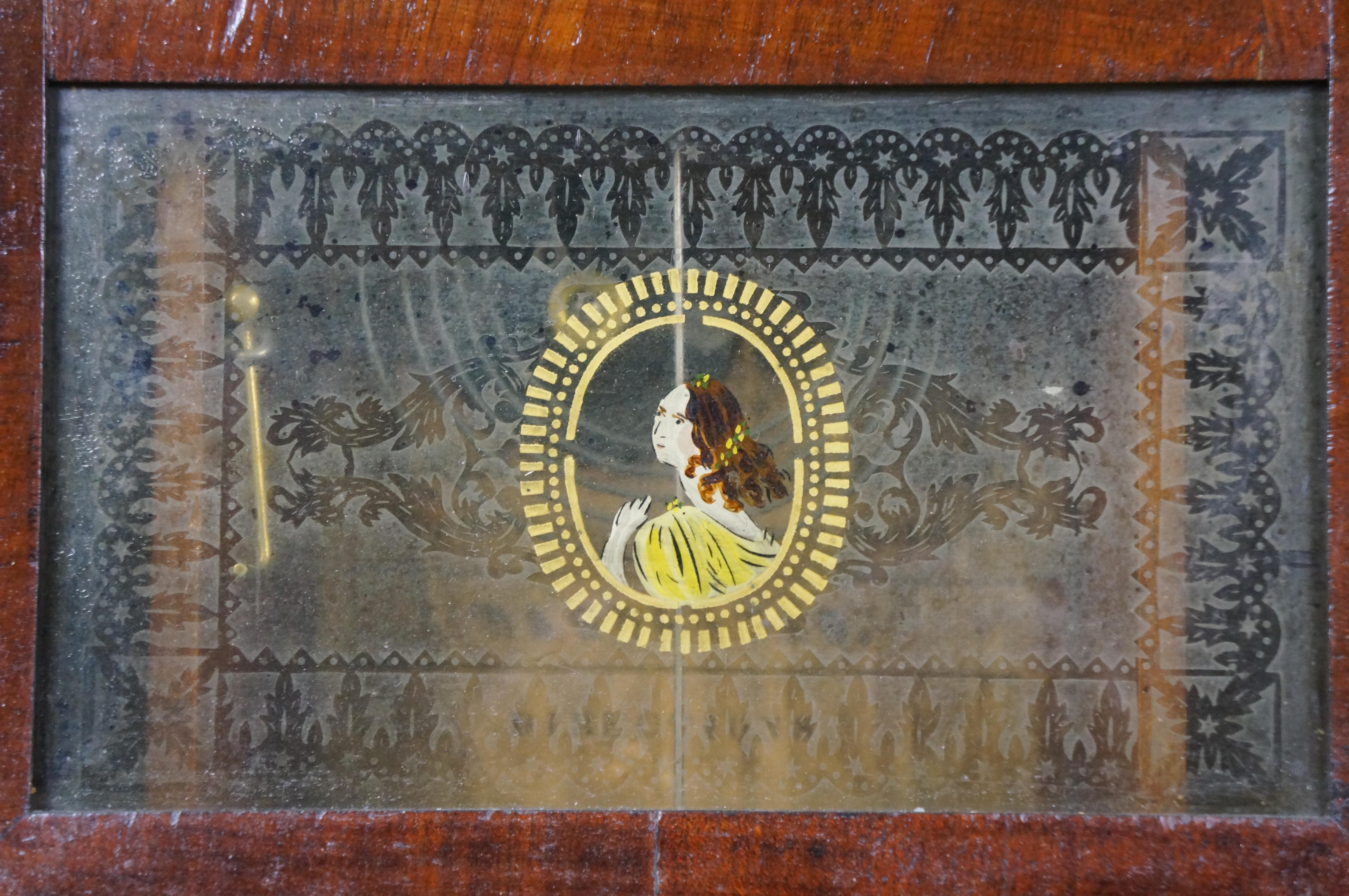 Antique William S. Sperry American Empire Mahogany 8 Day Column Mantel Clock 27