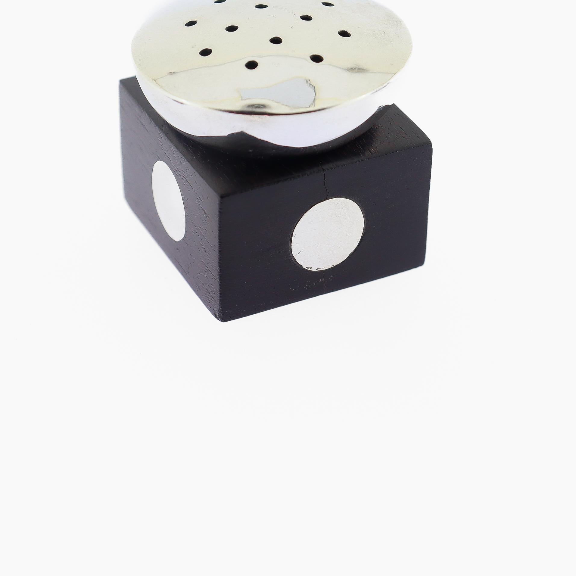 Antique William Spratling Taxco Sterling Silver and Ebony Salt & Pepper Shakers For Sale 8
