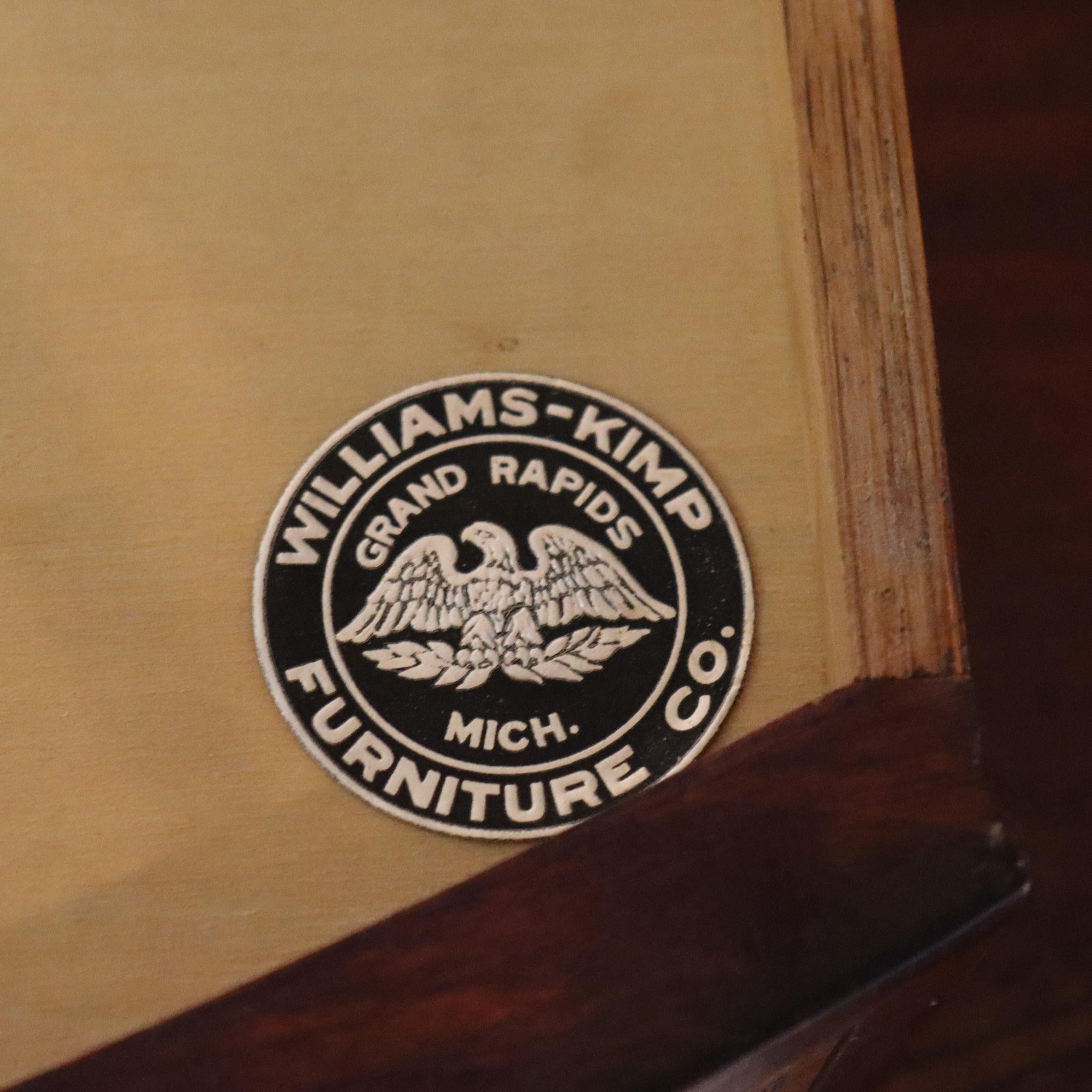 Antique Williams-Kimp Hepplewhite Style Flame Mahogany & Inlaid Demilune Server For Sale 9