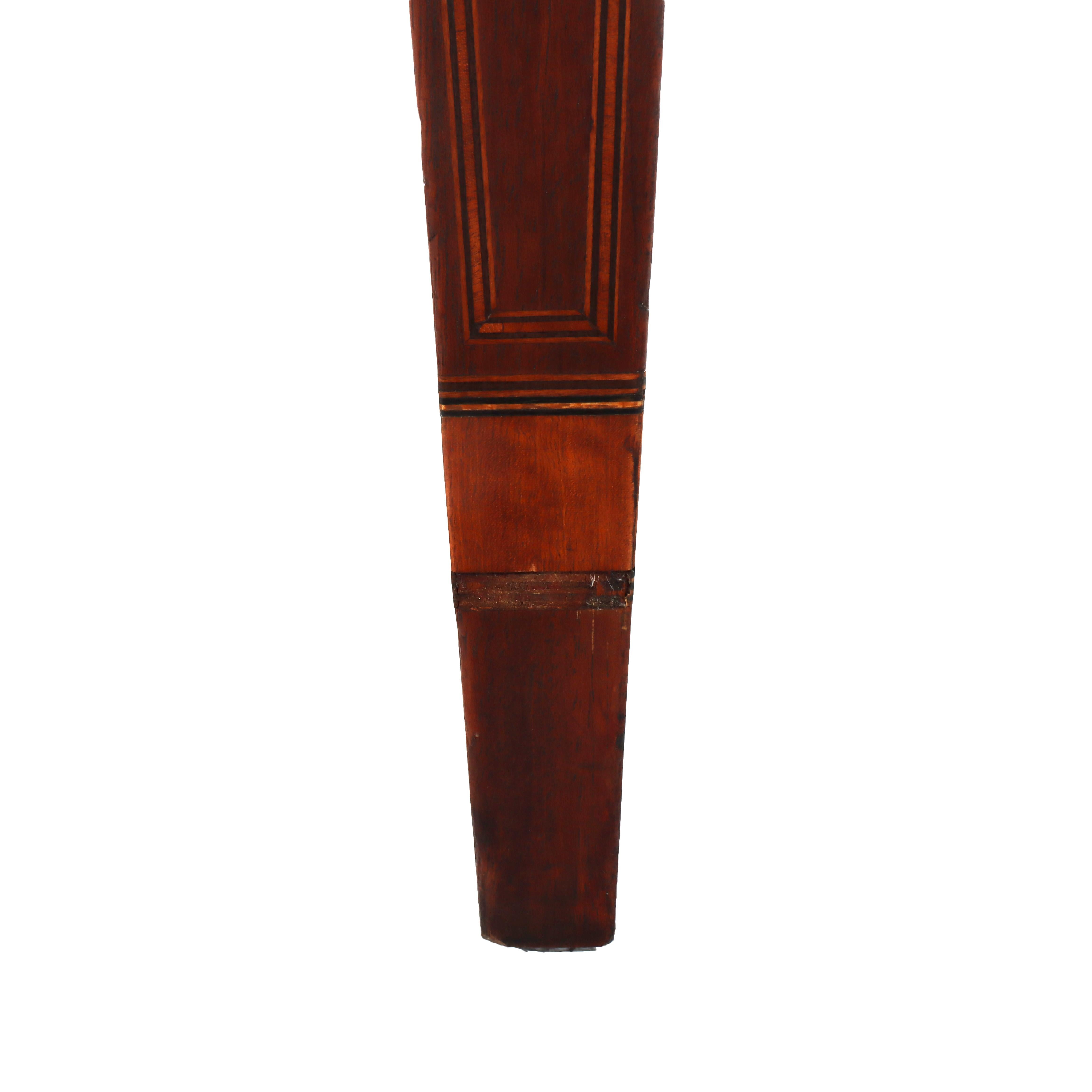 Antique Williams-Kimp Hepplewhite Style Flame Mahogany & Inlaid Demilune Server For Sale 4