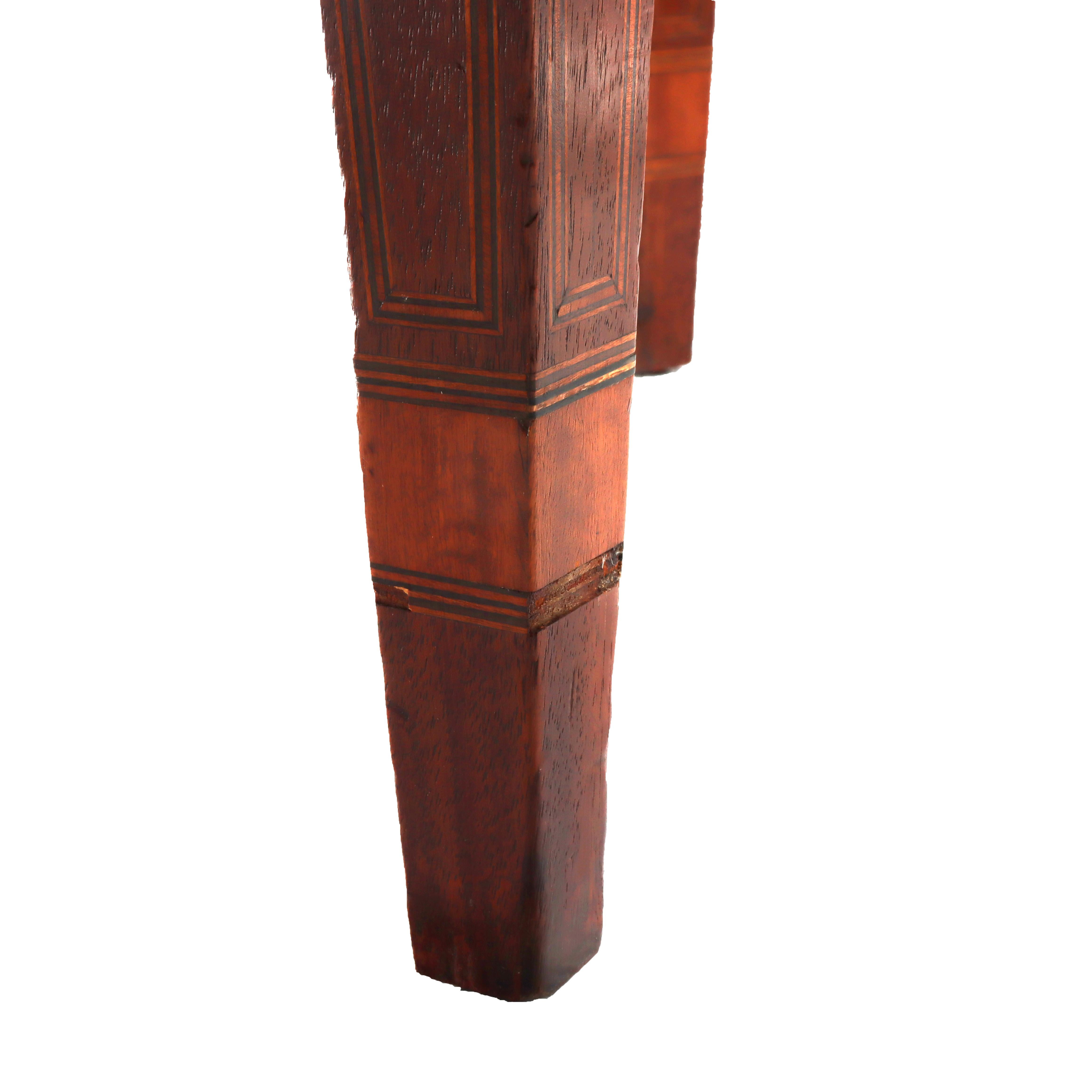 Antique Williams-Kimp Hepplewhite Style Flame Mahogany & Inlaid Demilune Server For Sale 5