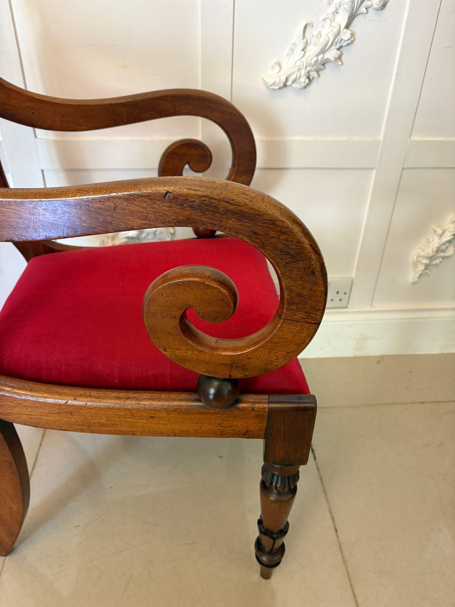 Antique Willian IV Quality Mahogany Desk Chair In Good Condition For Sale In Suffolk, GB