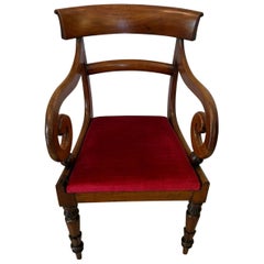 Antique Willian IV Quality Mahogany Desk Chair