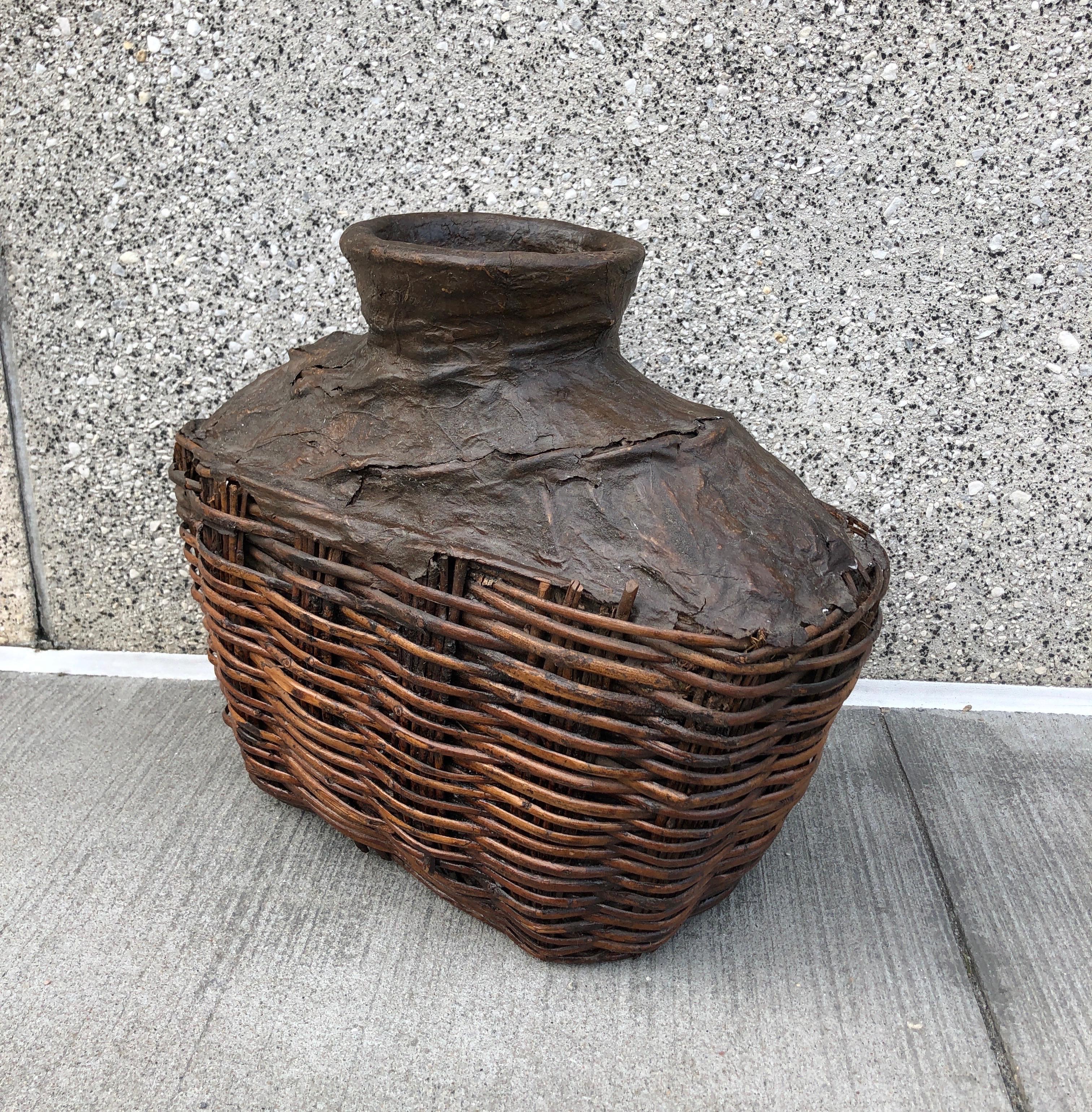 Antique Willow Food Oil Container For Sale 4