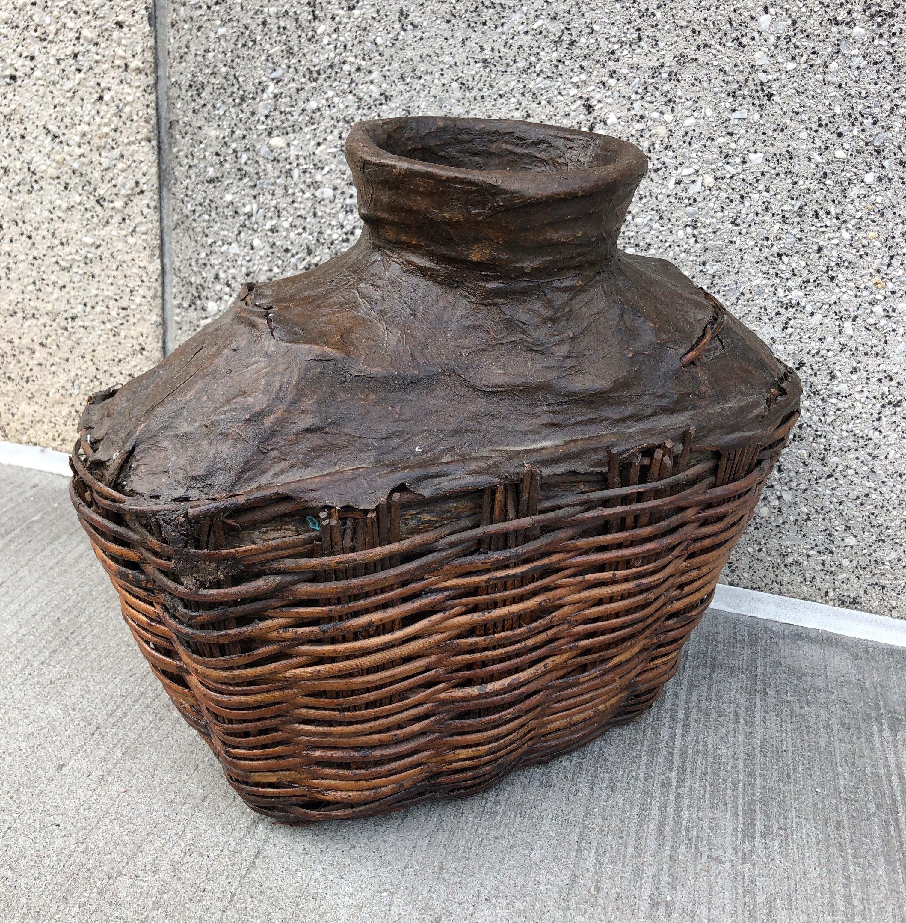 Antique Willow Food Oil Container For Sale 7