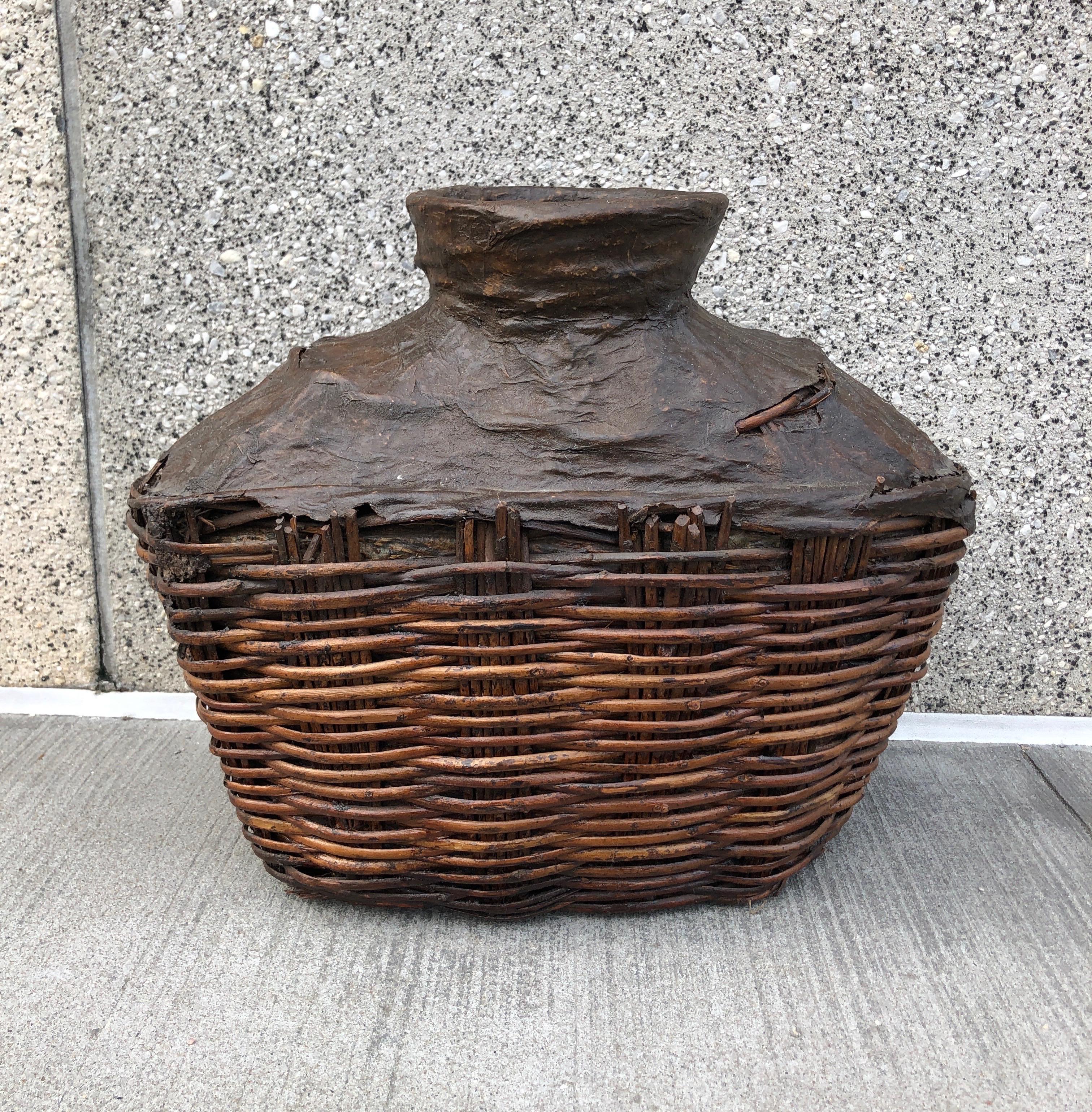 Antique Willow Food Oil Container For Sale 9