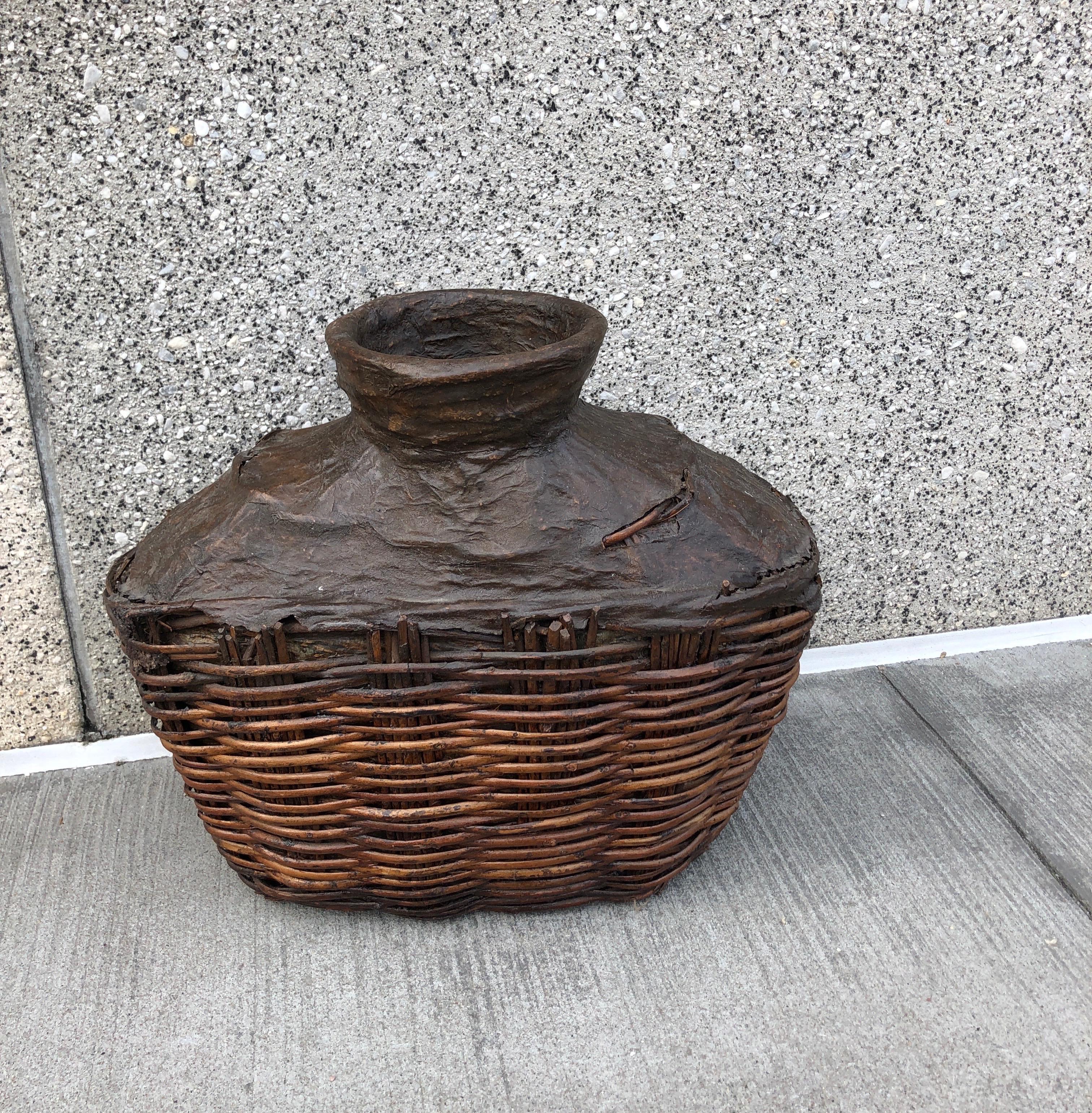 Antique Willow Food Oil Container For Sale 11