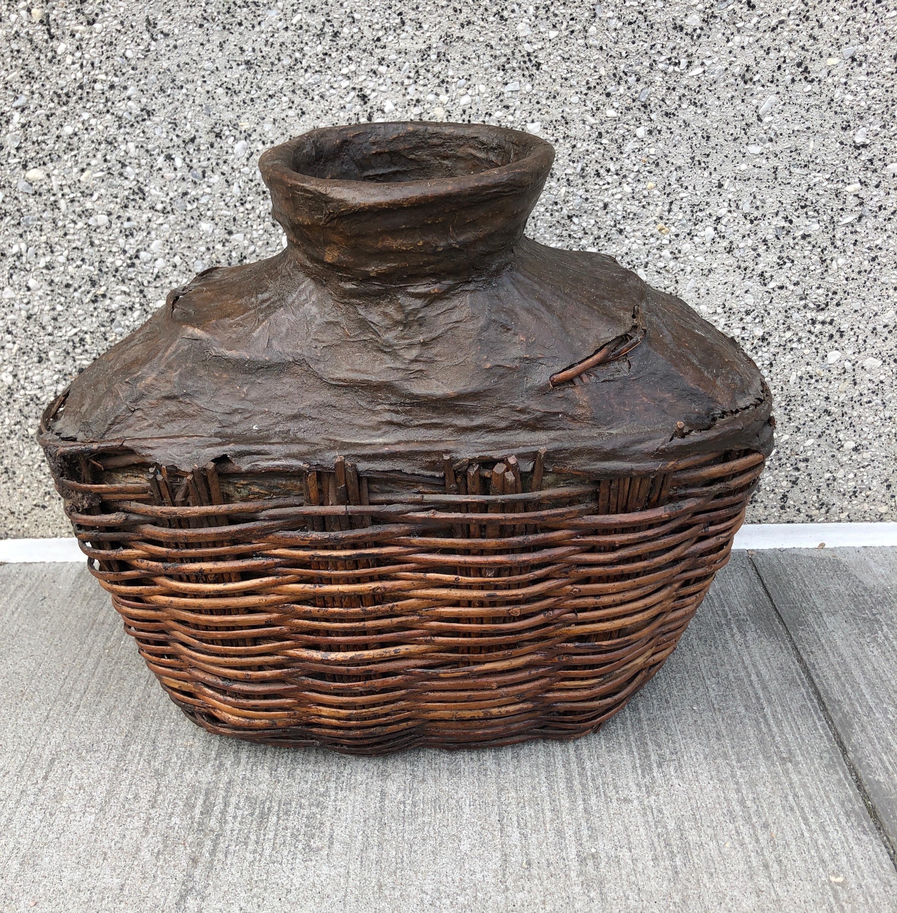 Chinese Antique Willow Food Oil Container For Sale