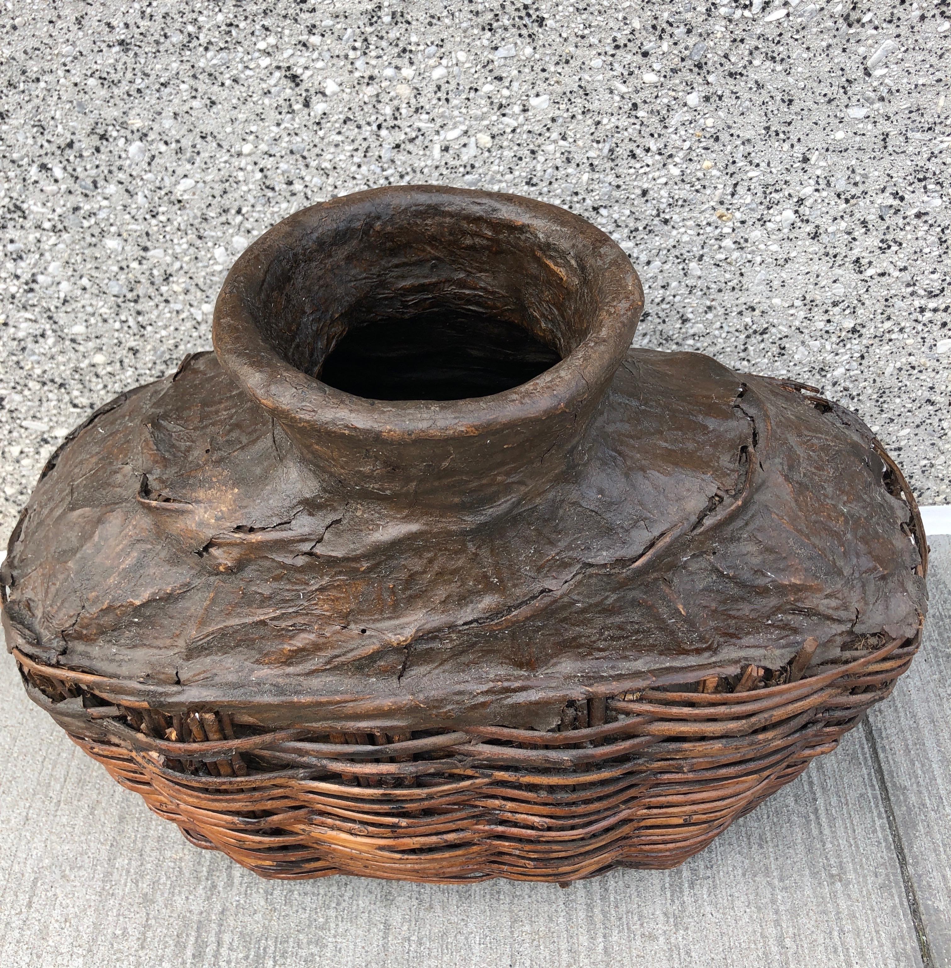Antique Willow Food Oil Container For Sale 3