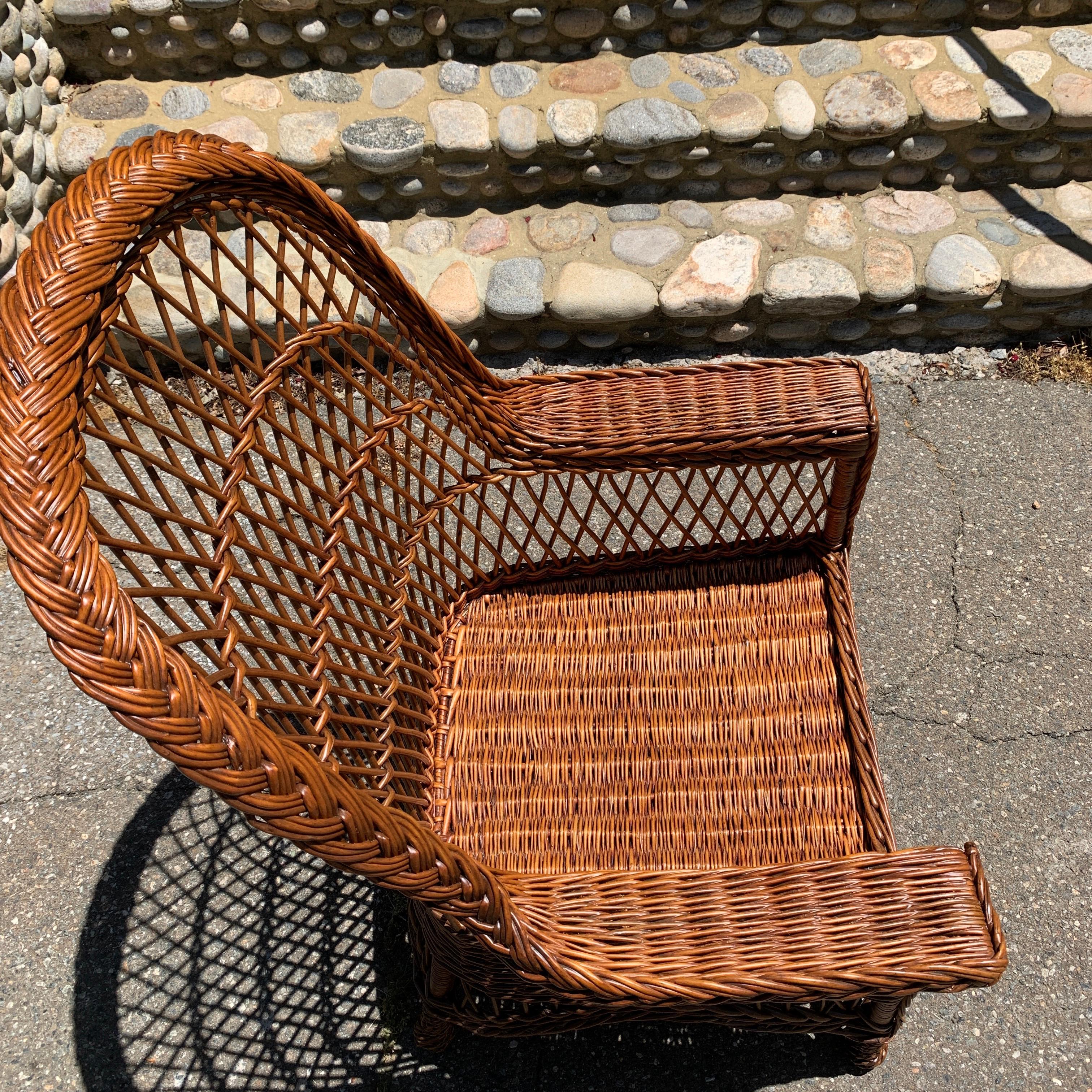 Antique Willow Wicker Chair 1