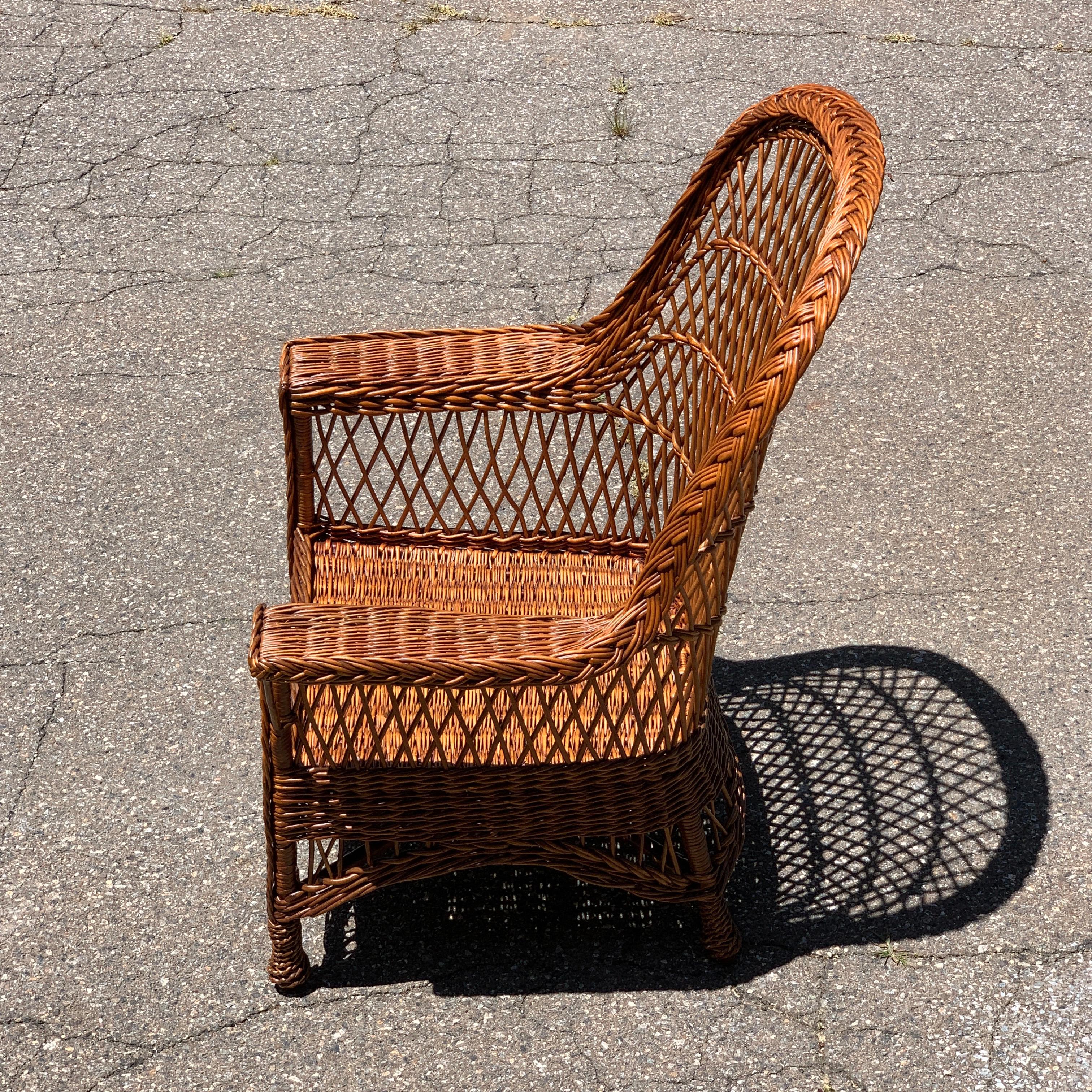 Antique Willow Wicker Chair 2