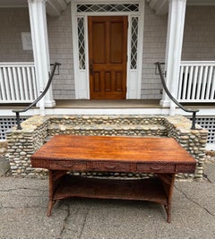 Antique Willow Wicker Desk